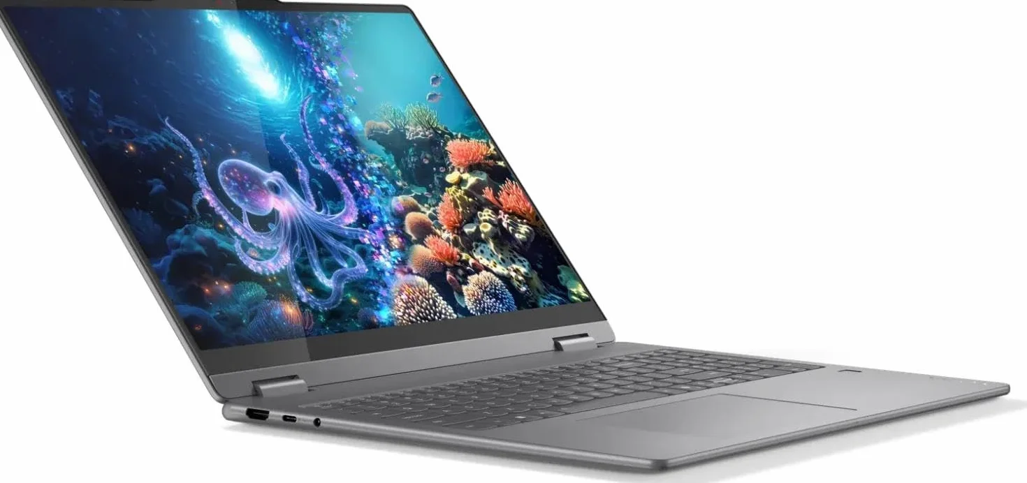 Lenovo Yoga 7 2 w 1 Convertible AI laptop | wyświetlacz 16" 2,8K | Intel Core Ultra 7 258 V | 32 GB RAM | 1TB SSD | karta graficzna Intel Arc | Windows 11 Home | QWERTZ | Luna Grey | 3 miesiące