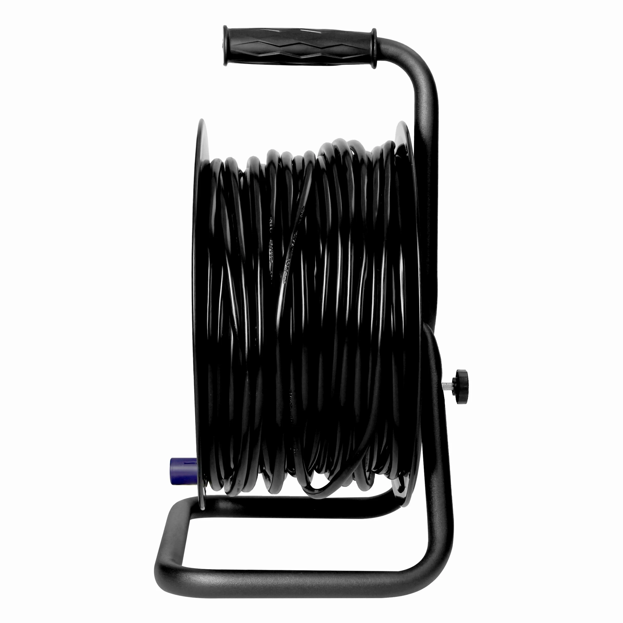 Przedłużacz Bębnowy 4 Gniazda typu Schuko 2P+Z Kabel PVC 3 x 1,5mm² Wyłącznik Bezpieczeństwa Przesłony Torów Prądowych - Garaż Warsztat Prace Remontowe IP20 (50 metrów)