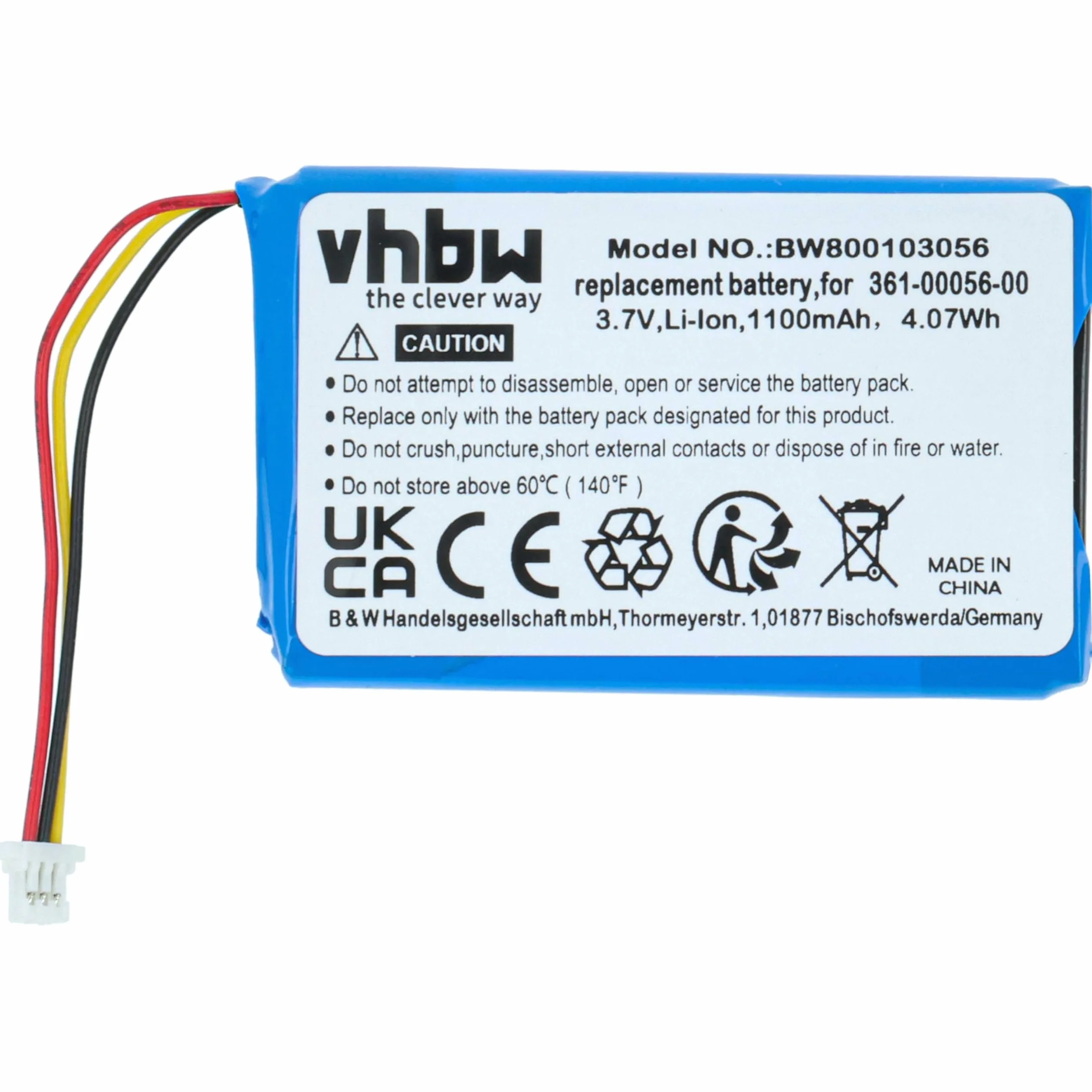 vhbw Bateria kompatybilna z nawigacją Mitac Mio Spirit 8500 LM GPS 1100 mAh 3,7 V litowo-jonowa