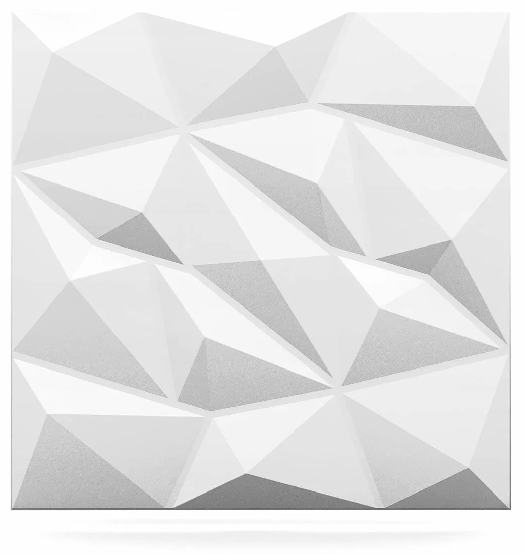 Deccart - Panele ścienne 3D, styropian, okładzina ścienna, sufit, panele sufitowe, panele ścienne, panele dekoracyjne, panele ścienne, panele ścienne, polistyren 50 x 50 cm, Brylant 2 m², 8 sztuk