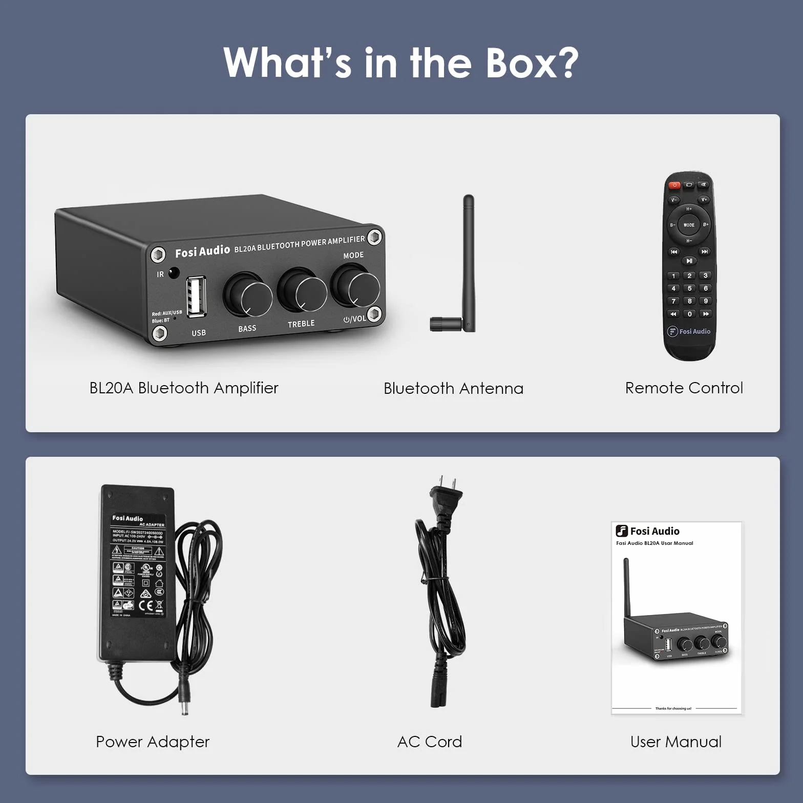 Fosi Audio BL20A 200W Bluetooth 5.0 Wzmacniacz stereo Mini Hi-Fi Class D Zintegrowany