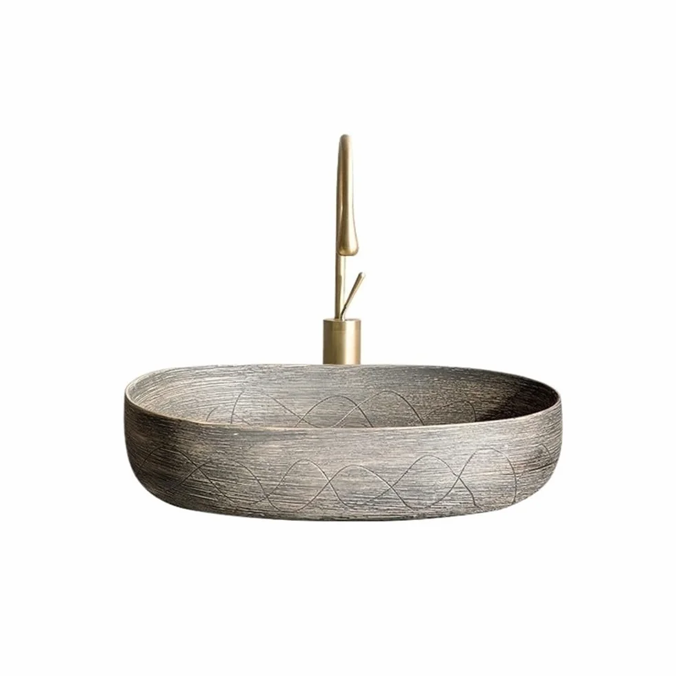 Umywalka Łazienkowa Nablatowa, Ceramiczna, Owalna, Umywalka Domowa, Umywalka Nablatowa