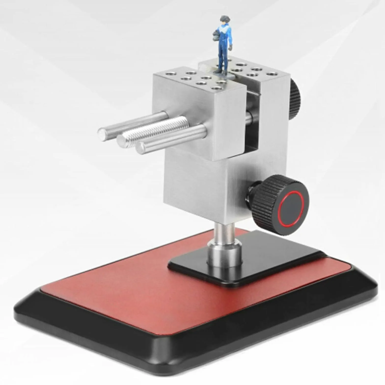 Mini imadło stołowe do precyzyjnej pracy, regulowany zacisk ze stopu aluminium CNC z 8 pinami stołowymi, idealne do modelarstwa, tworzenia biżuterii i naprawy zegarków