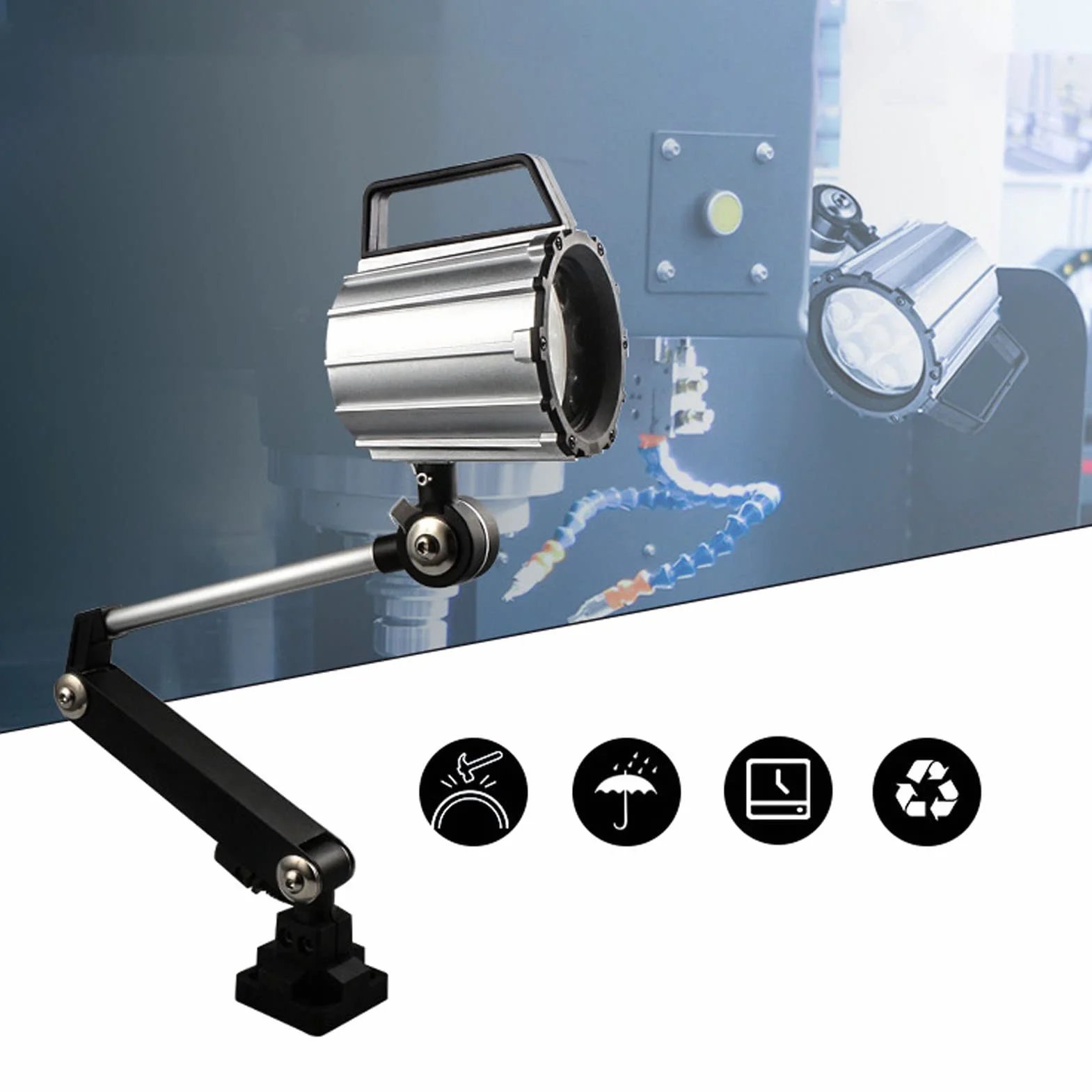 Led wodoodporna lampa robocza obrabiarki cnc składana olejoodporna wodoodporna 12w oświetlenie lampa biurkowa 24v