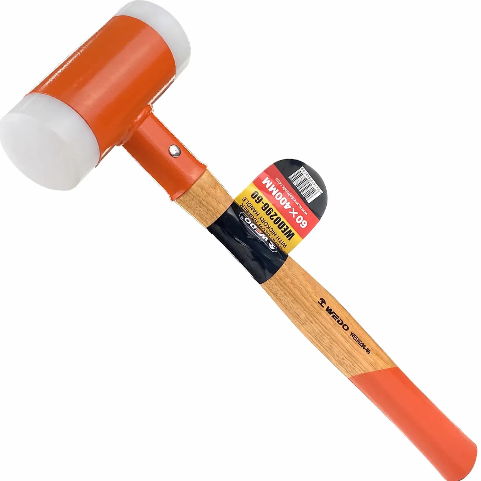 WEDO Młotek do martwego dmuchania z uchwytem orzesznika, gumowy młotek, odporny na odbicie, długość 140 mm, idealny do biżuterii, skóry, rzemiosła, obróbki drewna, prac samochodowych