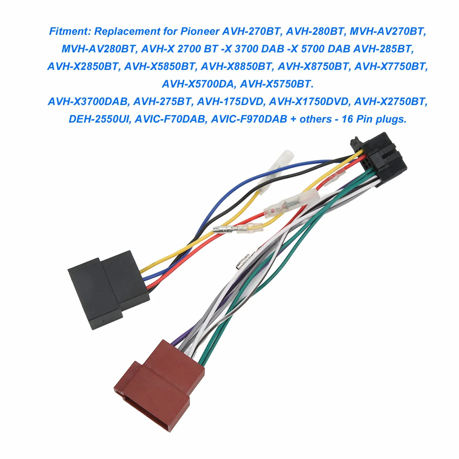 ISO Radio Wiązka Przewodów Samochód ISO Wireless Radio Adapter Wiązki Przewodów Bezstratny ABS Wymiana Akcesoriów Samochodowych dla Pioneer AVH 270BT AVH 280BT Uprząż ISO Radio
