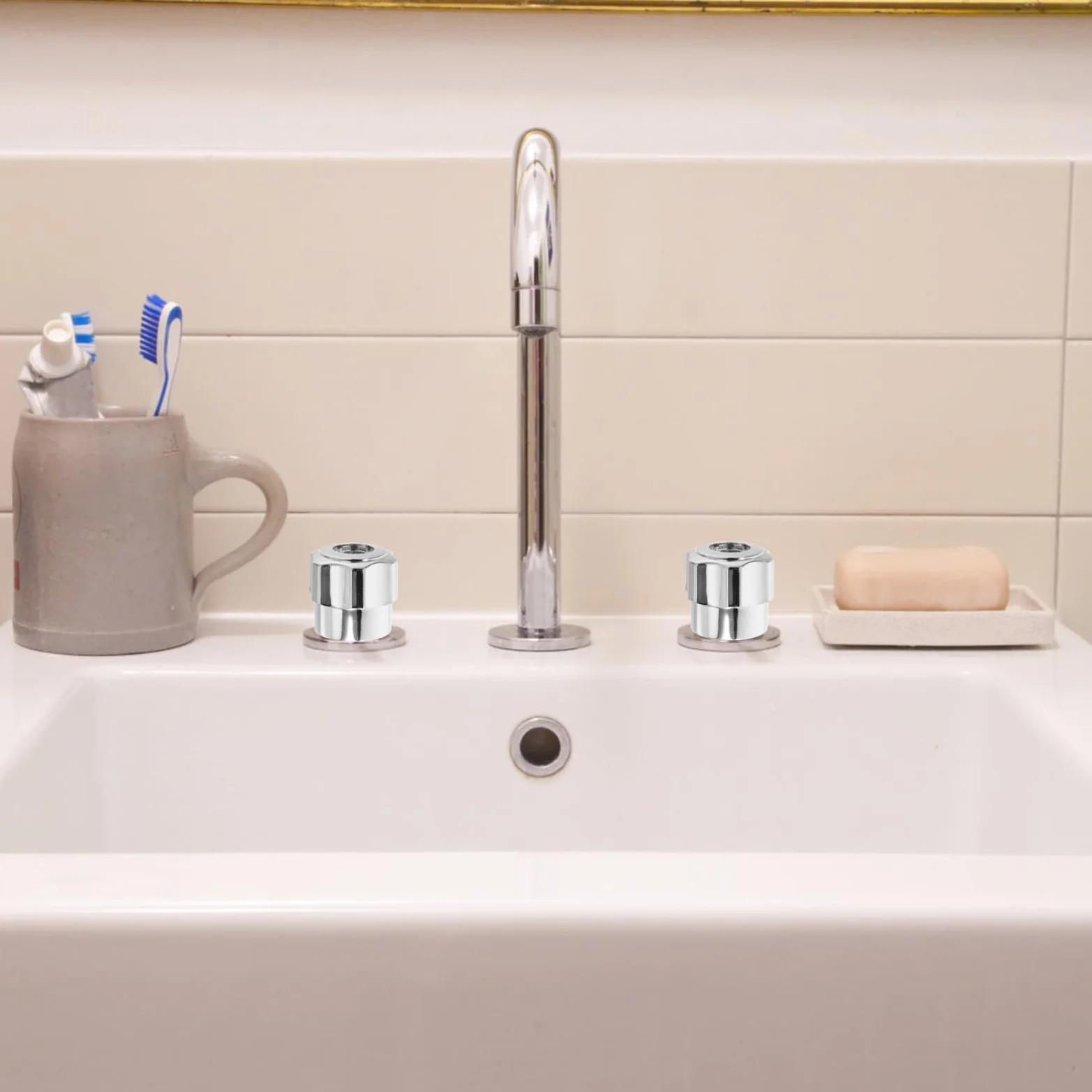 Generic 6 Szt. Częściowy Gałek Do Wanny z Aluminium Wymienne Uchwyty Kranów Łazienkowych i Kuchennych Ergonomiczne Pokrętła Do Ciepłej i Zimnej Szybka Instalacja Trwałe i Komfortowe