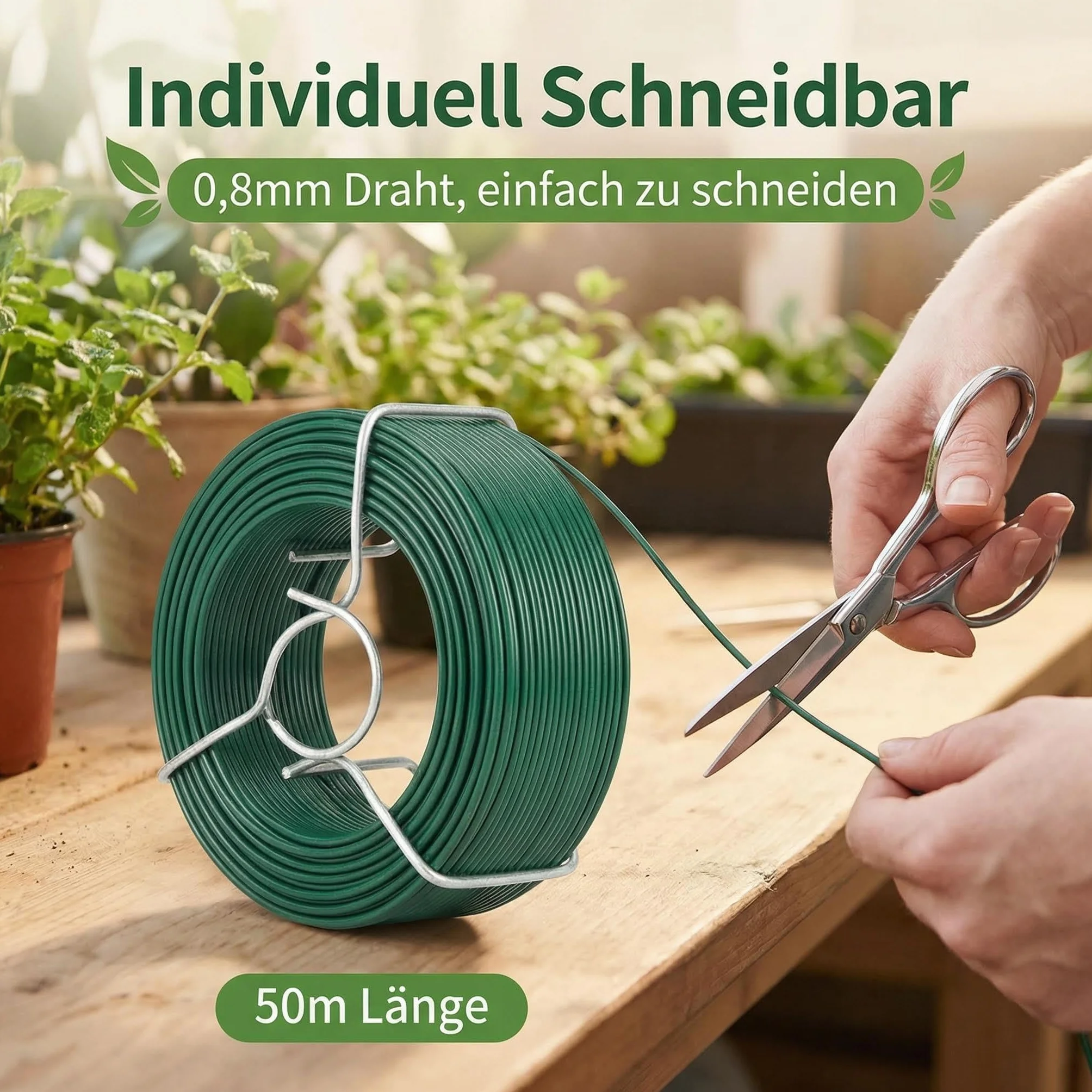 Amagabeli Garden Home 50 M X 1,15 mm X 6 sztuk Drut ogrodowy powlekany PVC Roślina WR8 DA030