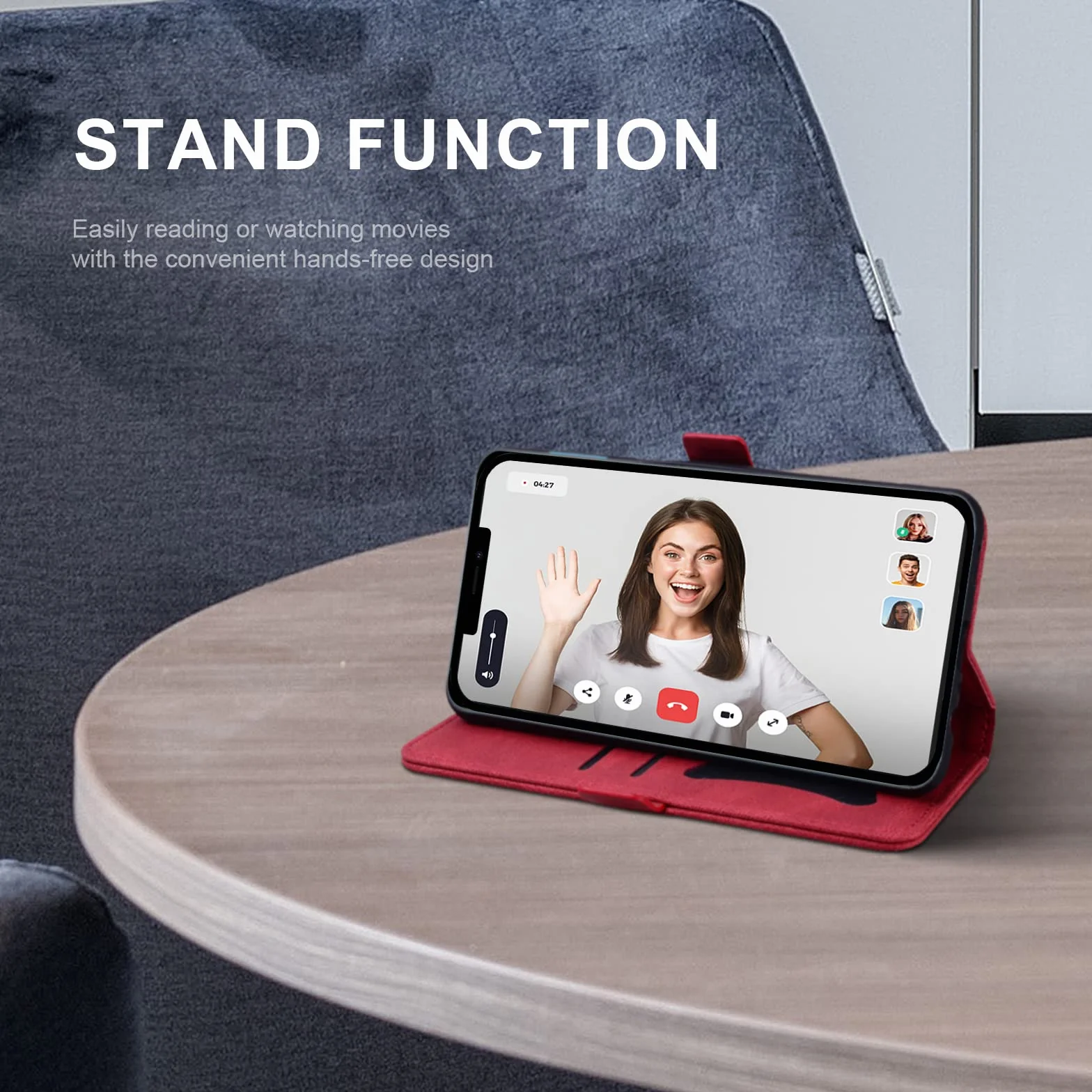 Etui Sony Xperia 1 V 6,5" Skóra PU Klapka Czerwone