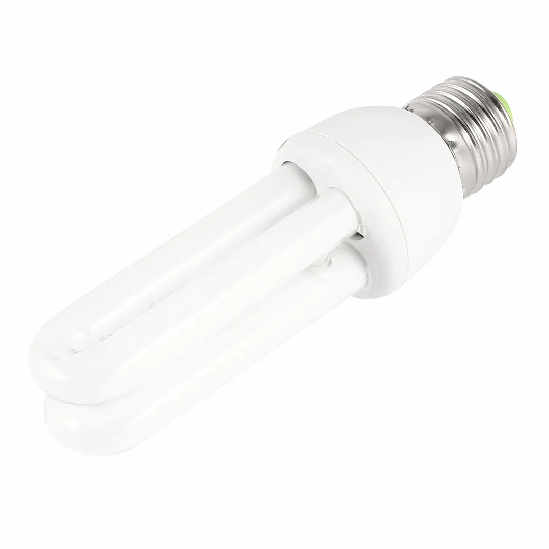 Ruilogod Pokój E27 Wkręt White Light Bulb Fluorescent Lamp 2U 11W AC AC180-240V