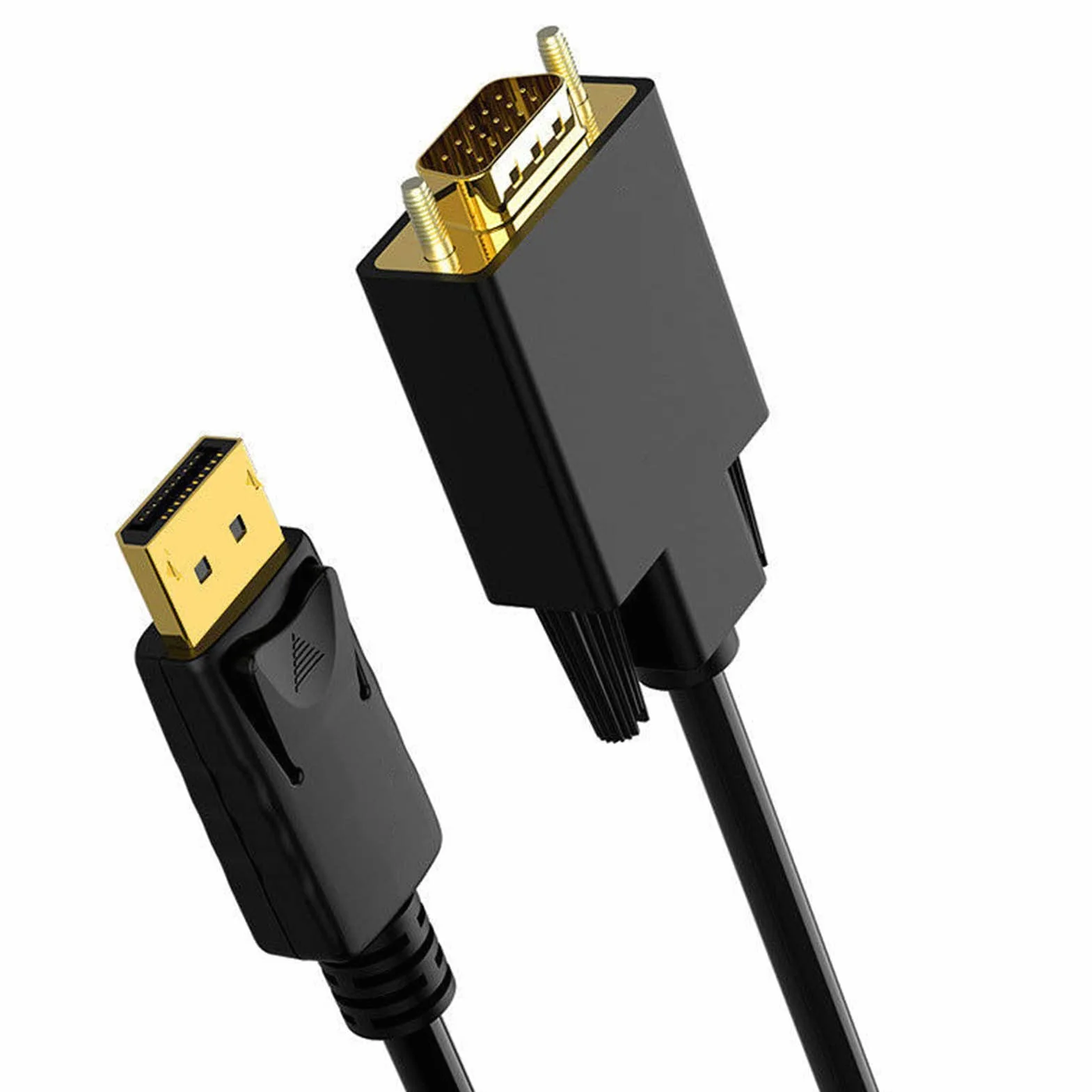 Adapter Displayport na VGA, Kabel Adaptera DP na VGA 1,8 M/70,9 Cala, Kompatybilny z Laptopem, Komputerem PC, Telewizorem i Projektorem