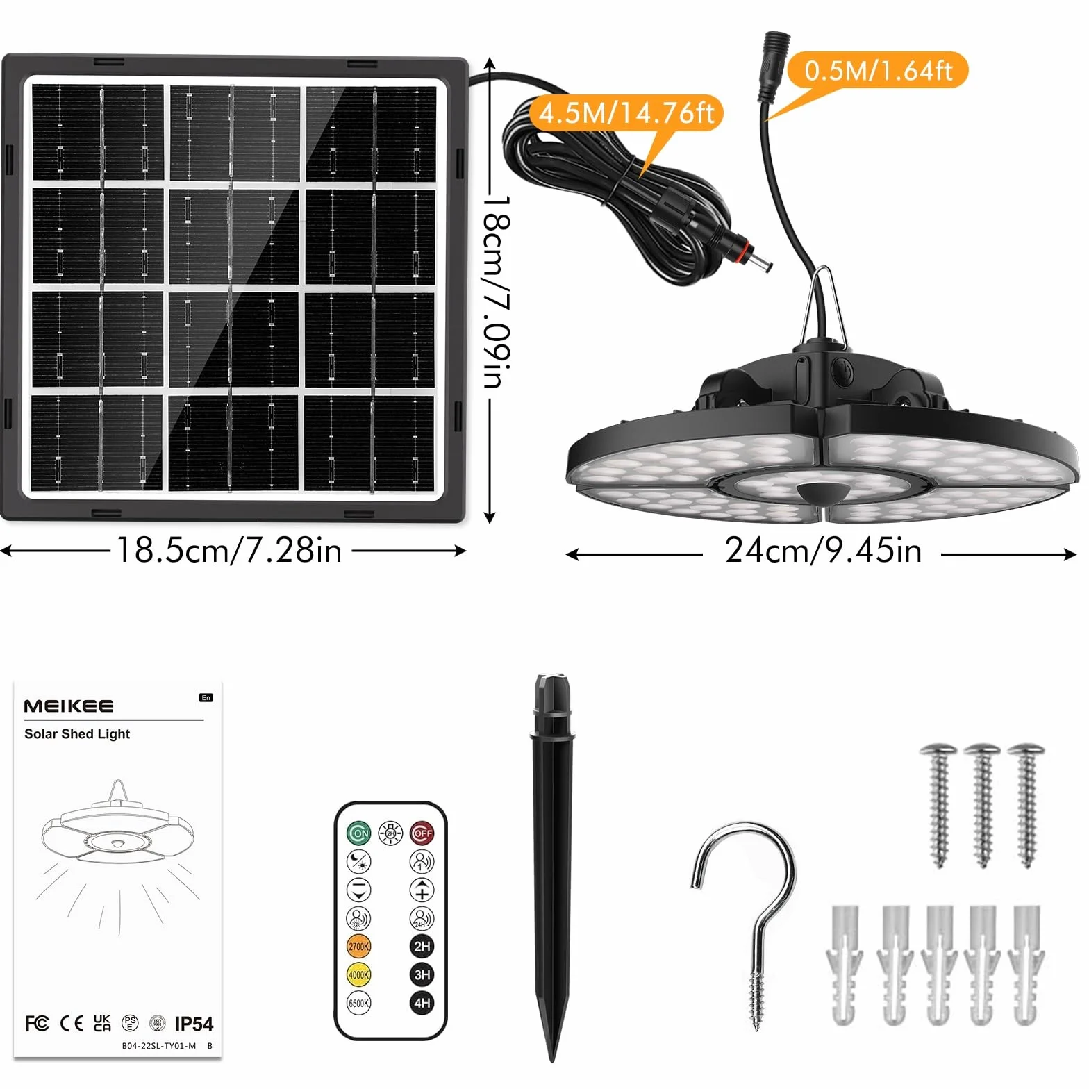 MEIKEE Lampy solarne do użytku na zewnątrz, z czujnikiem ruchu, 76 diod LED, super jasne, 5 trybów pracy, 2500-6500 K, kąt świecenia 270°, lampa solarna i ładowanie przez USB, lampy solarne do