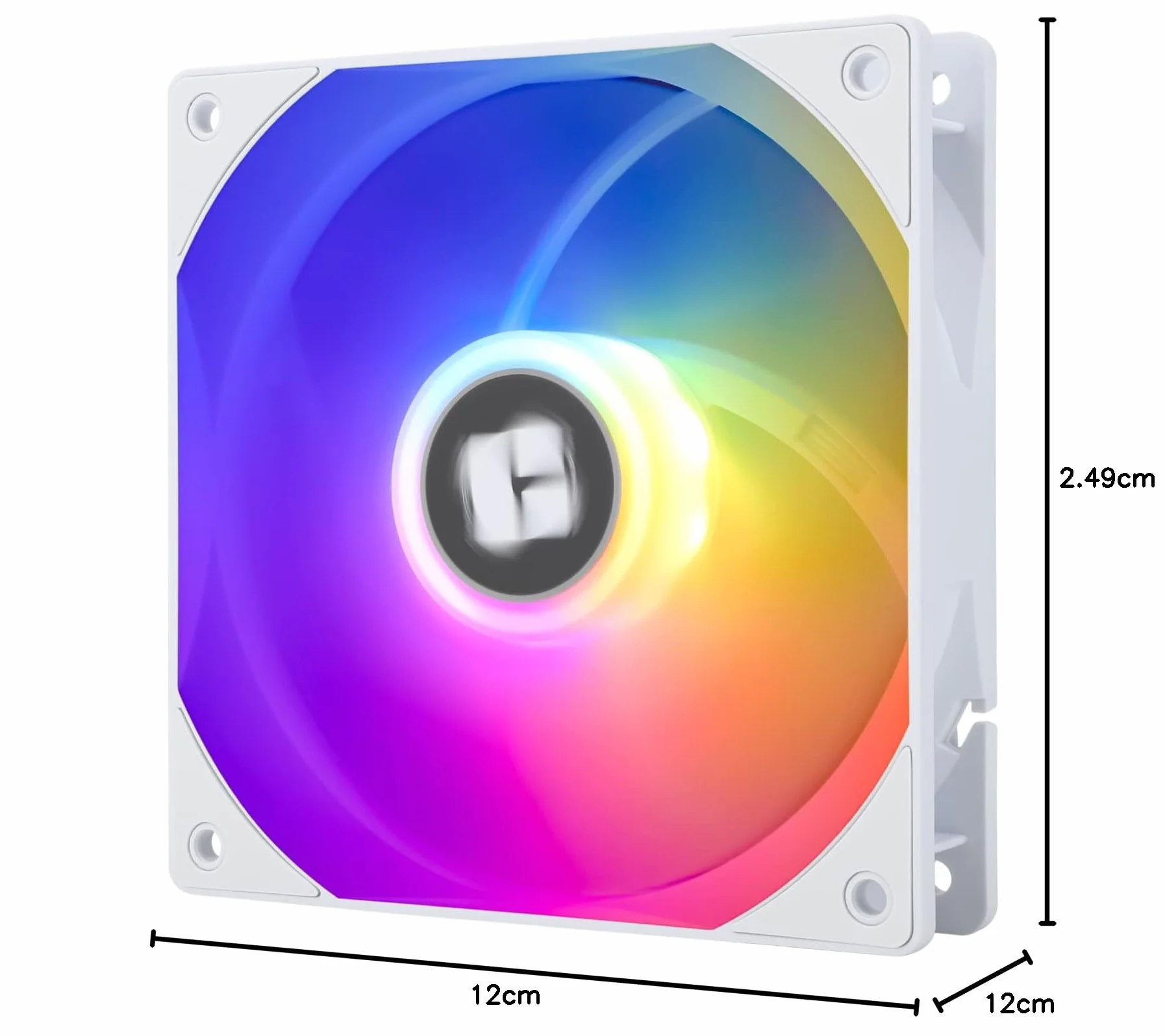 Thermalright TL-C12RW-S V2 wentylator CPU 120 mm, wentylator obudowy z oświetleniem ARGB, cichy wentylator komputerowy PC PWM z prędkością 1500 obr./min, chłodzenie CPU, biały