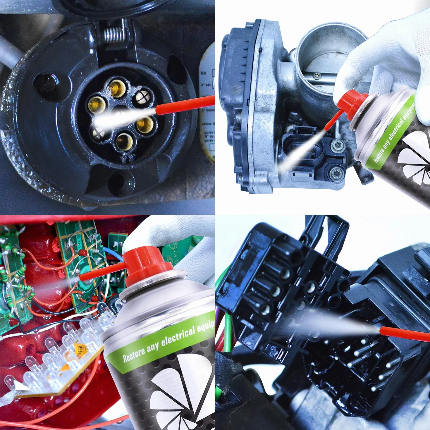 AABCOOLING Contact Cleaner 400ml – Uniwersalny środek czyszczący do domu, warsztatu i samochodu, usuwa tłuszcz, kurz i zabrudzenia – szybkoschnący spray do czyszczenia elektryki i elektroniki