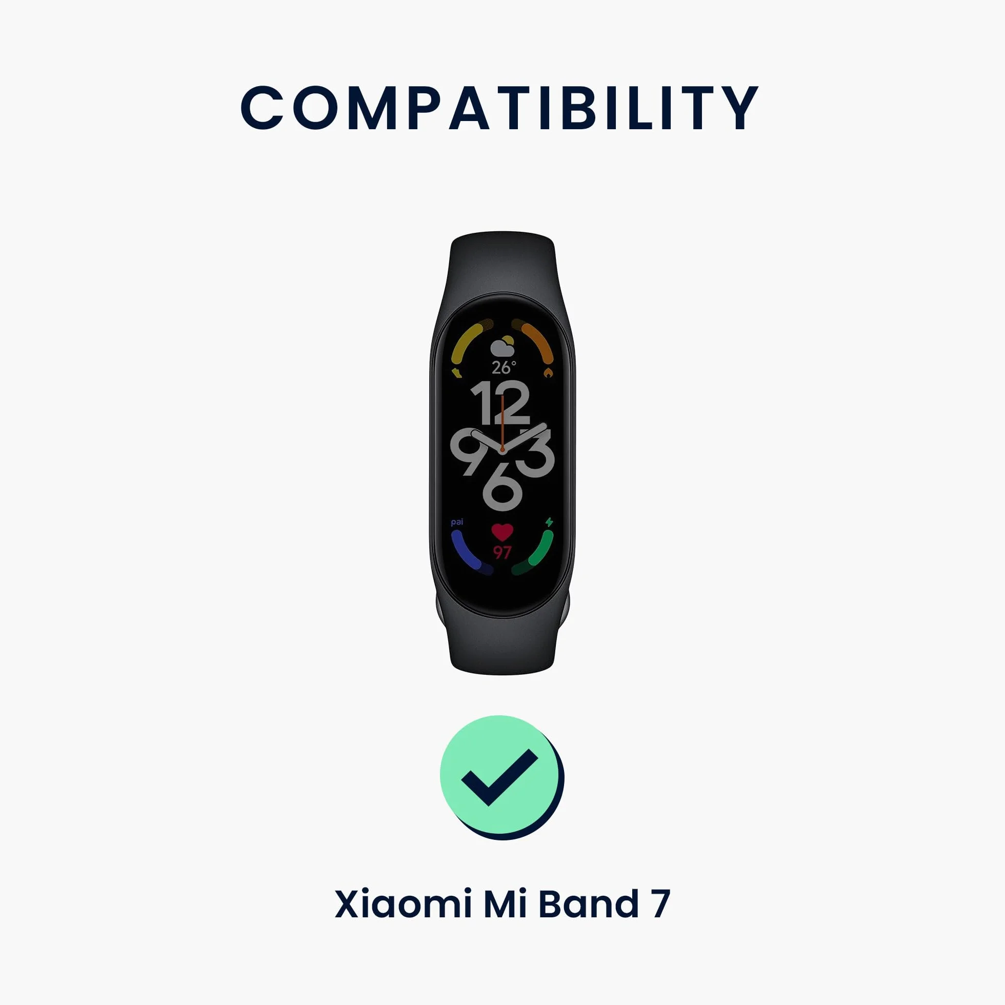 kwmobile Bransoletka zastępcza kompatybilna z Xiaomi Mi Band 7 – bransoletka fitness z silikonu w kolorze czarnym