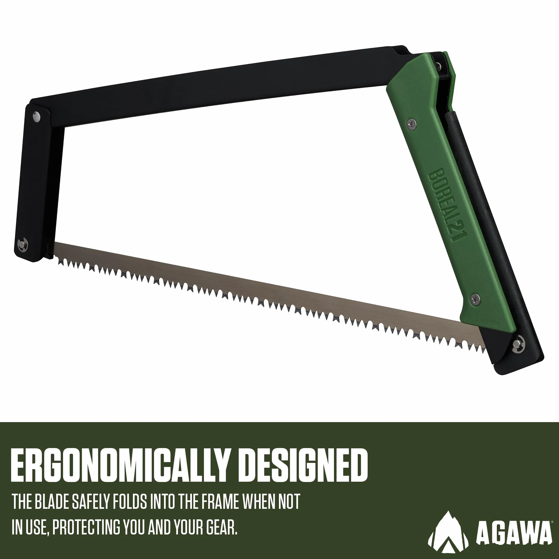 Agawa Canyon BOREAL21-21 Inch Folding Bow Saw (Green)