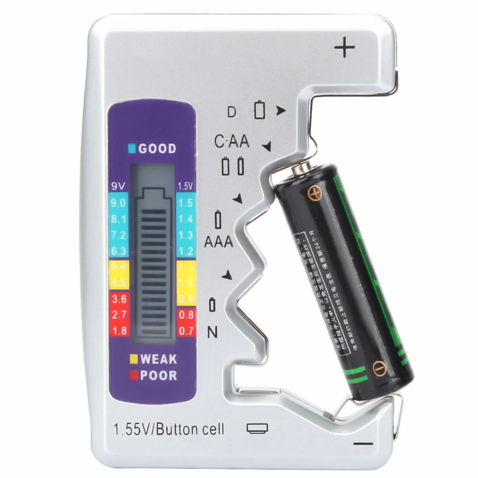 Cyfrowy Tester Baterii Sprawdzanie Naładowania Baterii Narzędzie do Testowania Pojemności Baterii do Baterii Guzikowych AA AAA 9V 1.5V