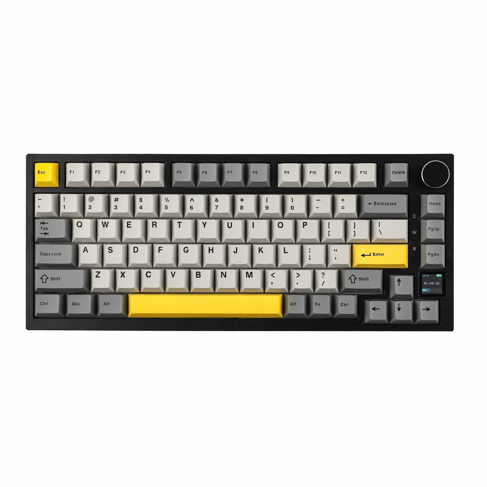 EPOMAKER Ajazz AK820 Pro Gasket klawiatura mechaniczna bezprzewodowa RGB TFT ekran szary