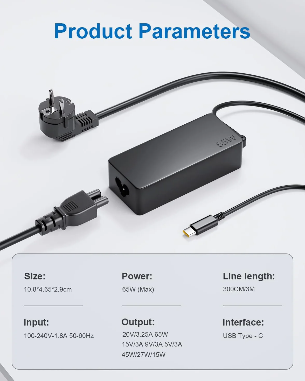 Lenovo Thinkpad Ładowarka USB C 65W 20V 3.25A do laptopa X1 Carbon T470 T480 T490