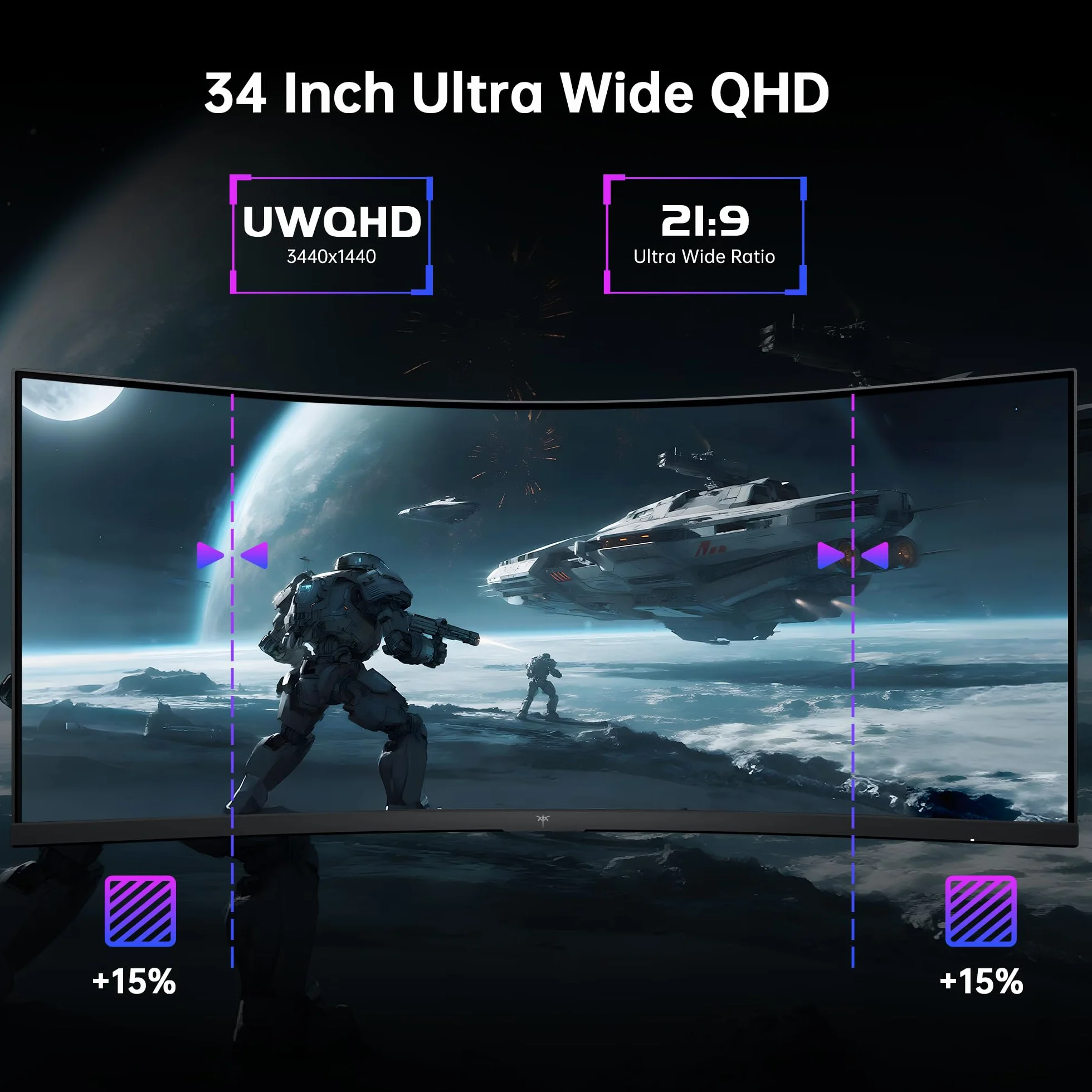 KTC H34S18S 34 cali UWQHD 180Hz monitor gamingowy VA 21:9 1500R 1ms MPRT HDR 10 G-Sync FreeSync