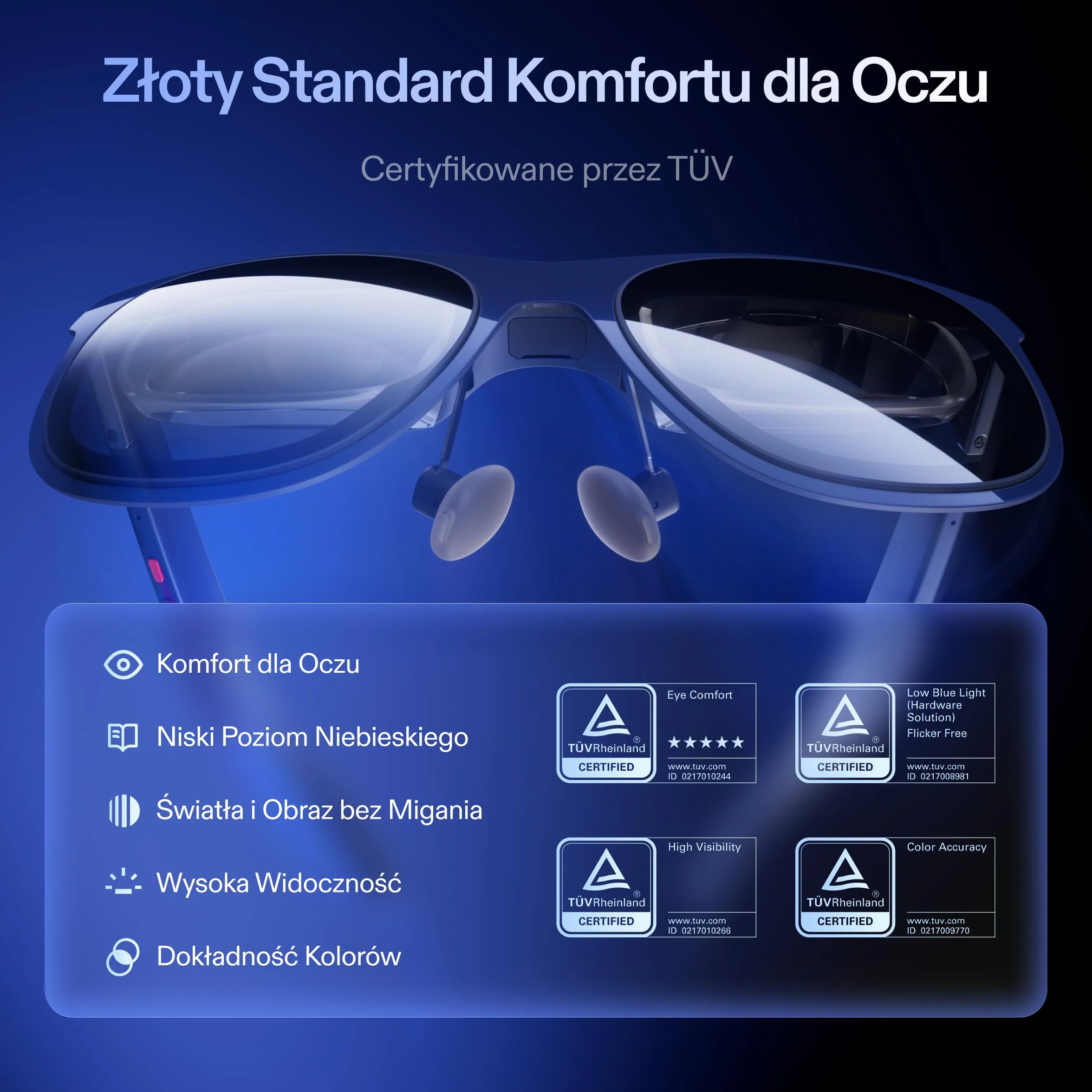 XREAL 1S AR/XR Okulary, 500" Ekran Wirtualny, Pole Widzenia 52°, Natywny 3DoF, REAL 3D AR Okulary z Chipem X1, Obsługują Wszystkie Urządzenia USB-C DP i iPhone 17/16/15, ROG/SteamDeck