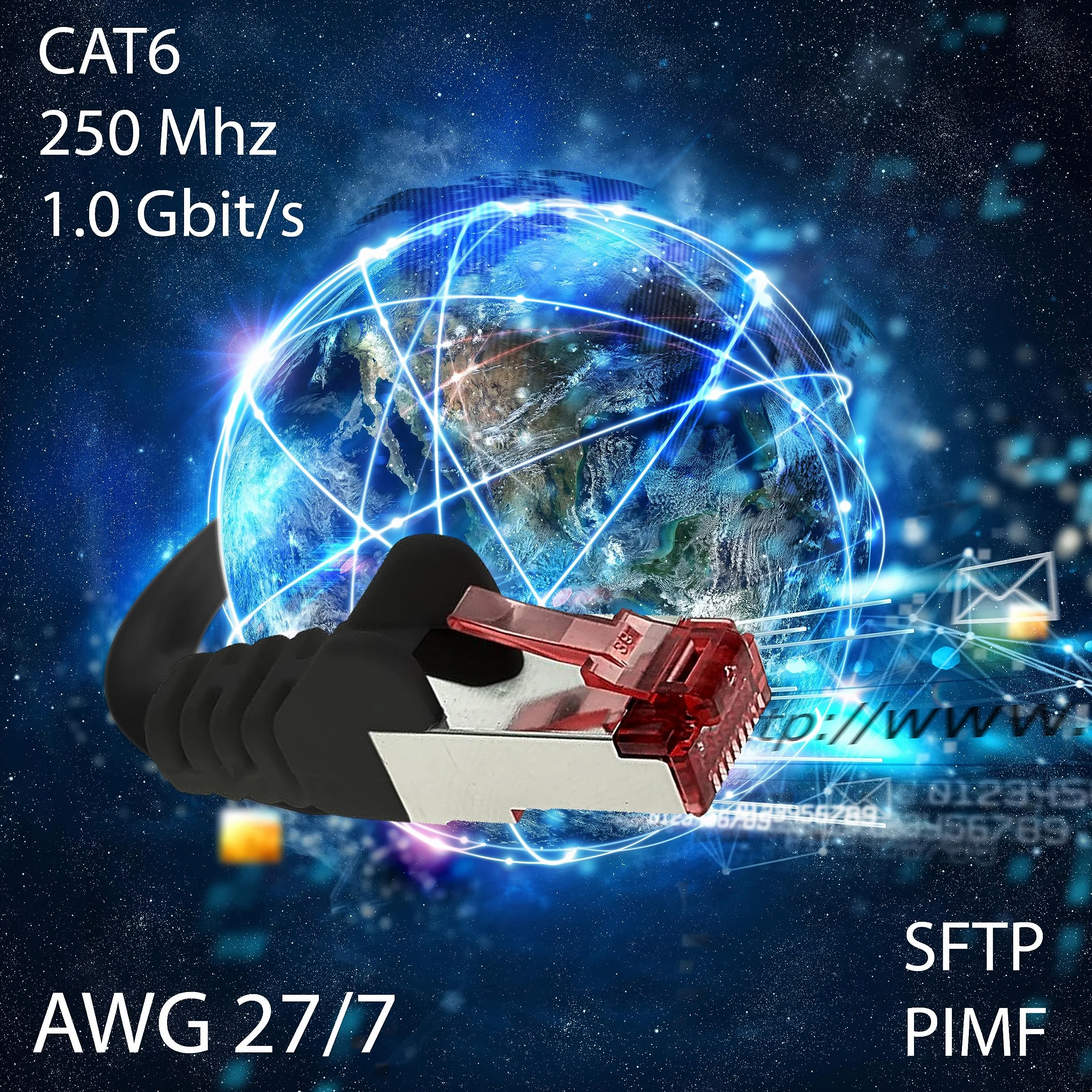 Cat6 Kabel Sieciowy Sftp 5 x 0,25 m Czerwony 1000 Mbit/s