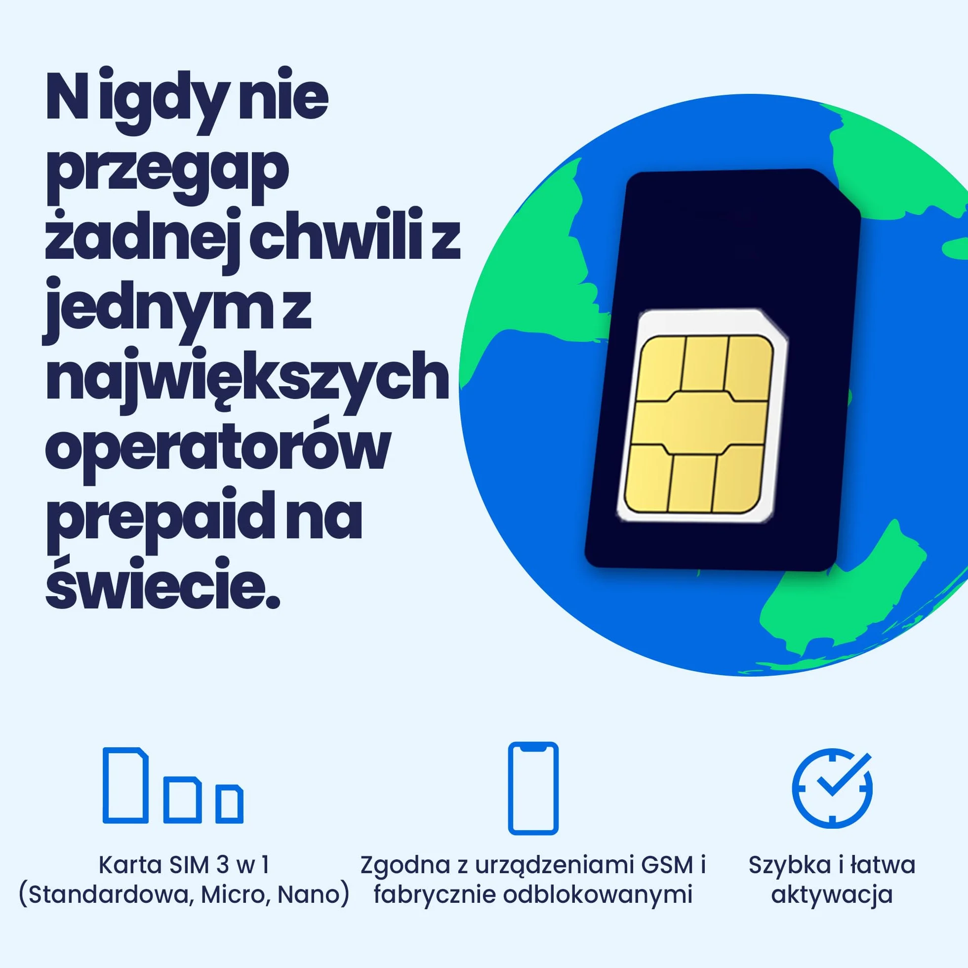 Lycamobile Przedpłacona Fizyczna Karta SIM USA na 30 Dni - 5GB Szybkiego Internetu 4G LTE/5G, Międzynarodowe Rozmowy i SMS-y do Ponad 100 Krajów, Szybka Aktywacja, Karta SIM do Telefonu w USA