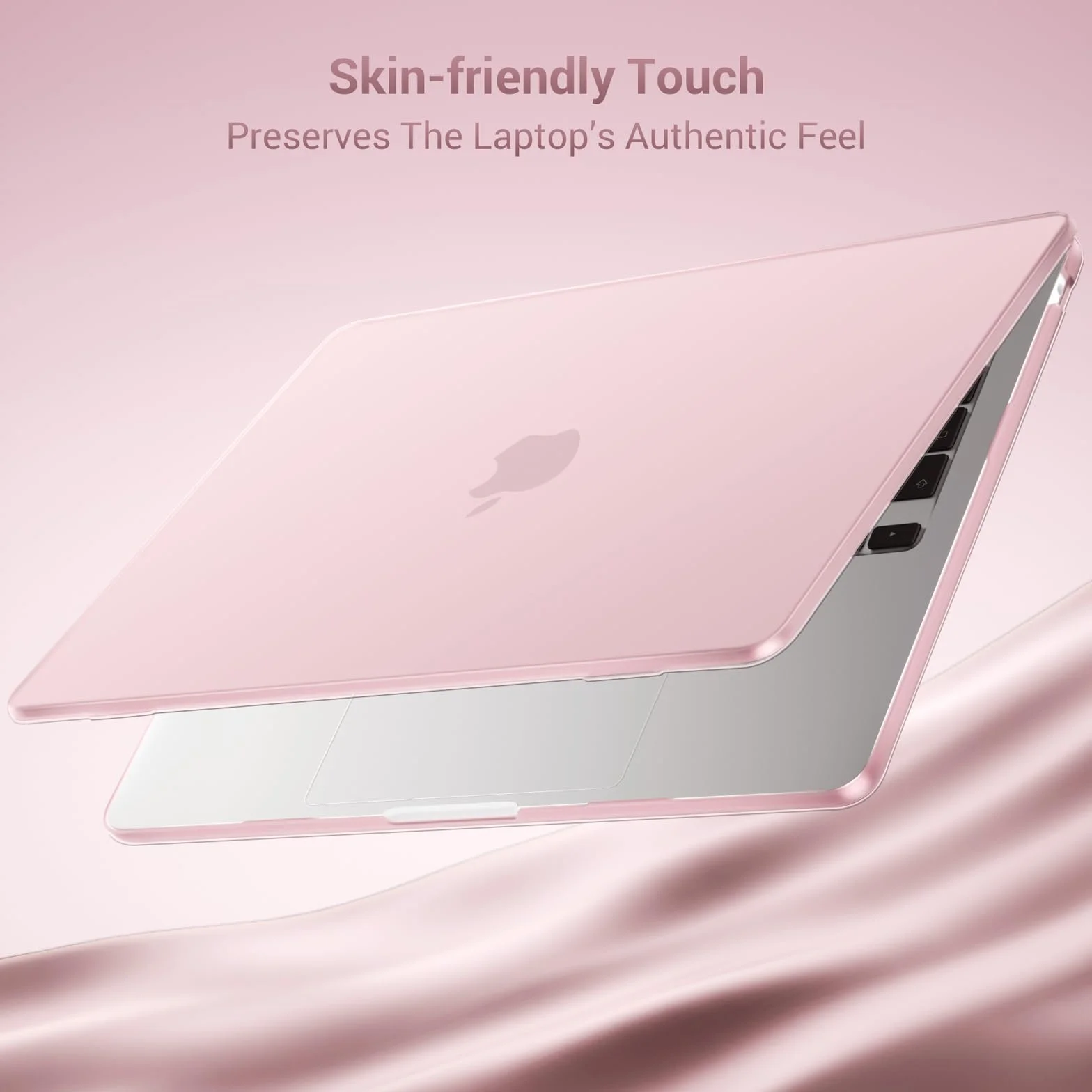 MOSISO Etui kompatybilne z MacBook Air 33.0 cm M4 M3 M2 2025 2024 2023 2022 A3240 A3113 A2681 Touch ID, twarda obudowa do MacBooka Air 34.5 cm etui z osłoną klawiatury, różowy (Baby Pink)