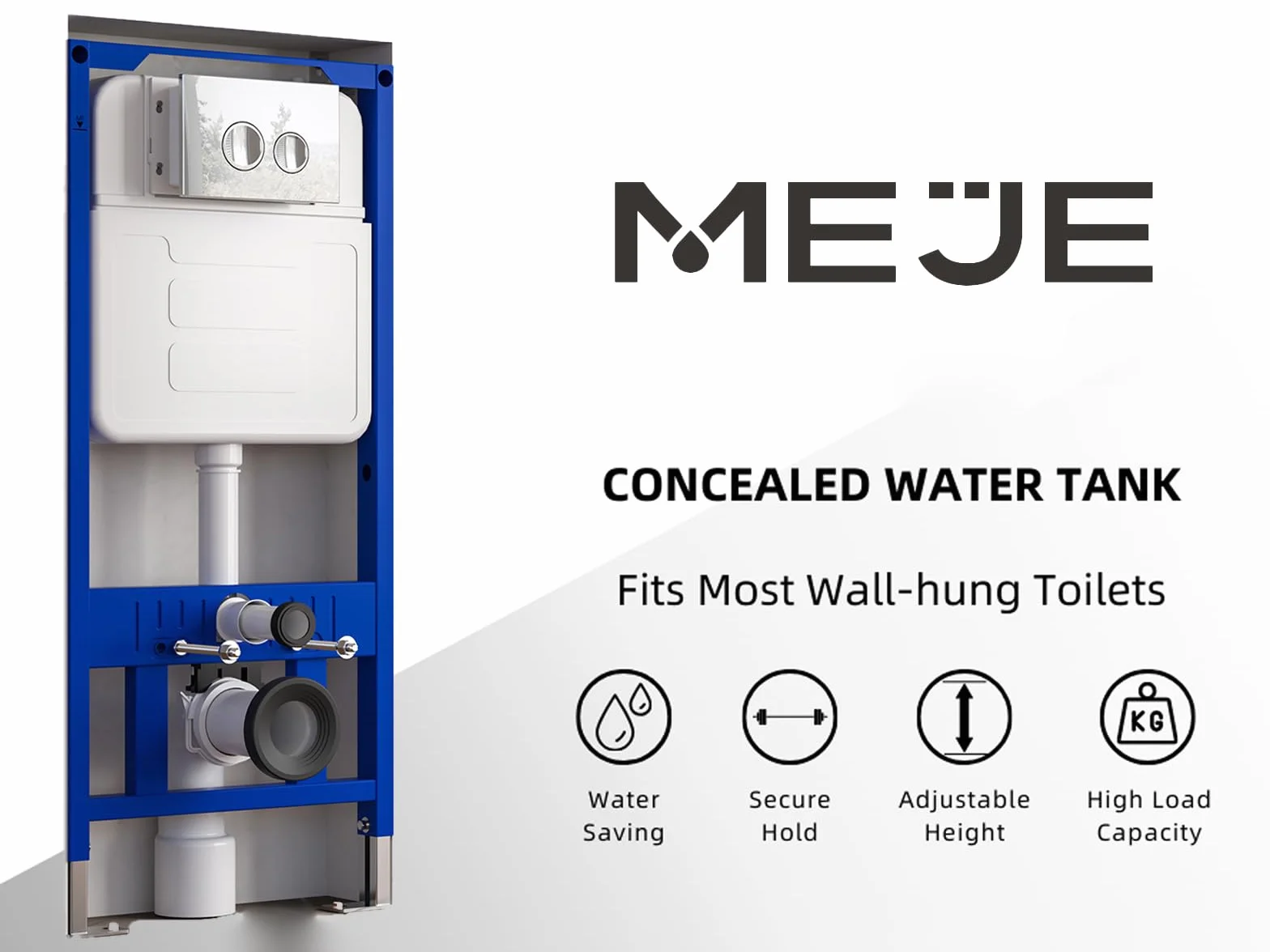 MEJE # MZE014P spłuczka podtynkowa z płytą sterującą Dual-Flush, biała (kompatybilna z inteligentną toaletą wiszącą na ścianie #MZE014P)