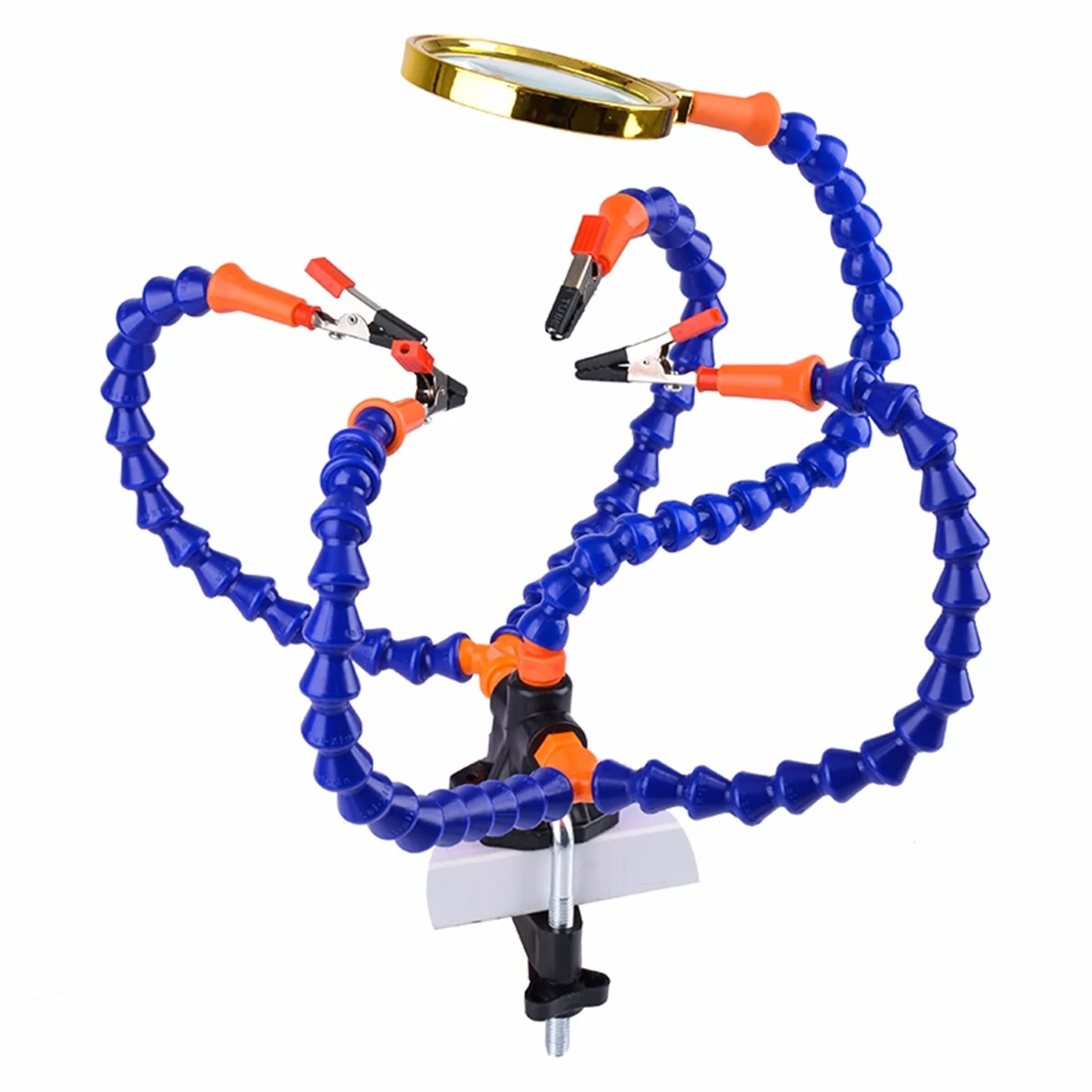 Uchwyt tokarski, Bench Vise Clamp Station Lutownica z 5 pc elastycznych ramion Lutowniczych uchwyt do spawania PCB Naprawa trzeciej ręki