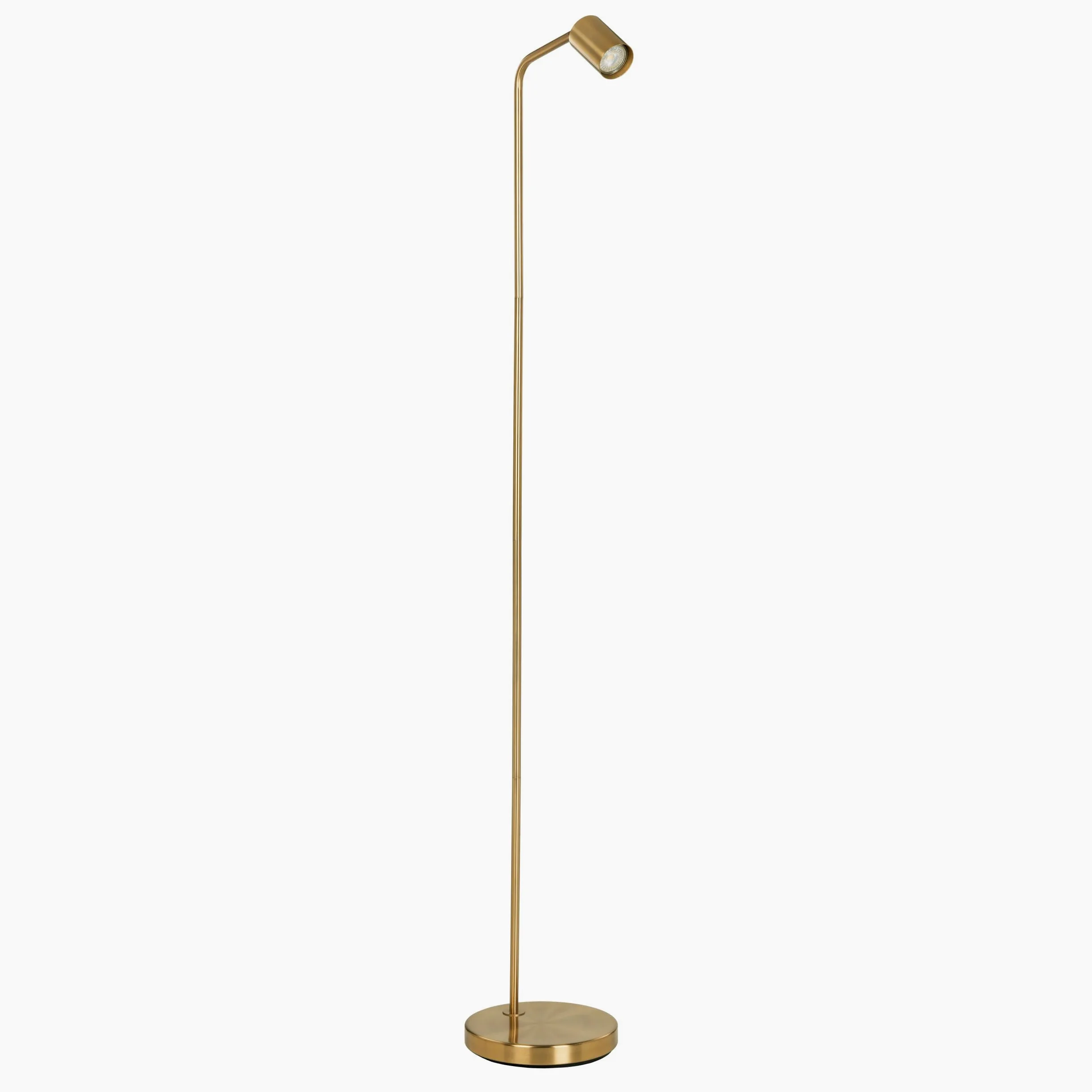 EGLO Lampa stojąca Rigomagno, oświetlenie do salonu z ruchomym reflektorem | metalowa w mosiądzu szczotkowanym, oświetlenie do czytania z oprawką GU10, 151 cm
