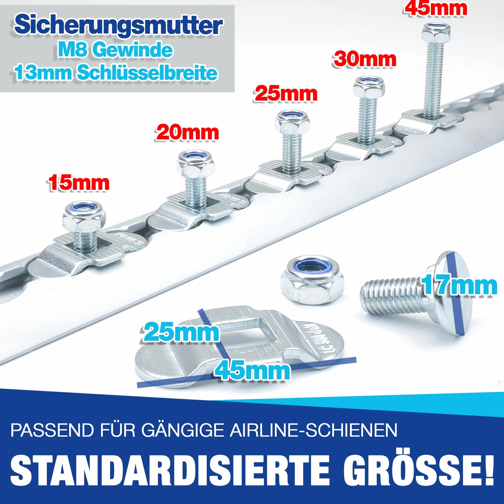 Złączka śrubowa do szyny Airline (1-20 sztuk) Fitting Single Końcówka - zestaw 20 sztuk - 20 mm