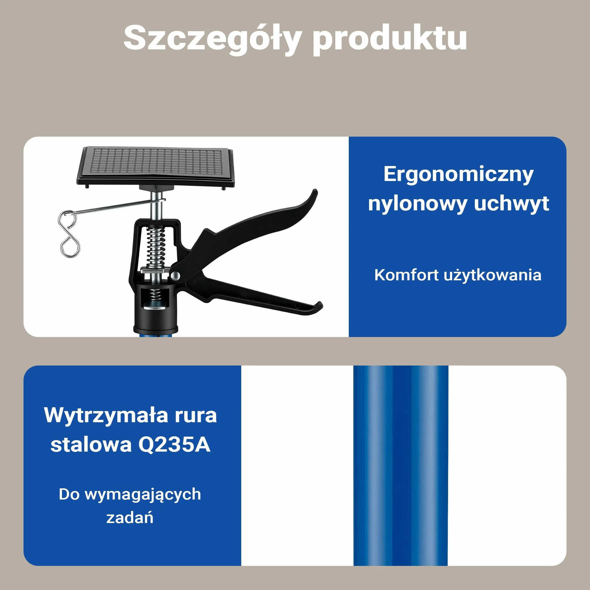 Wiltec Rozpierak do futryn do 30 kg nośności, ze stali lakierowanej, podpora teleskopowa 115-290 cm do płyt kartonowo gipsowych, kąt nachylenia 45°