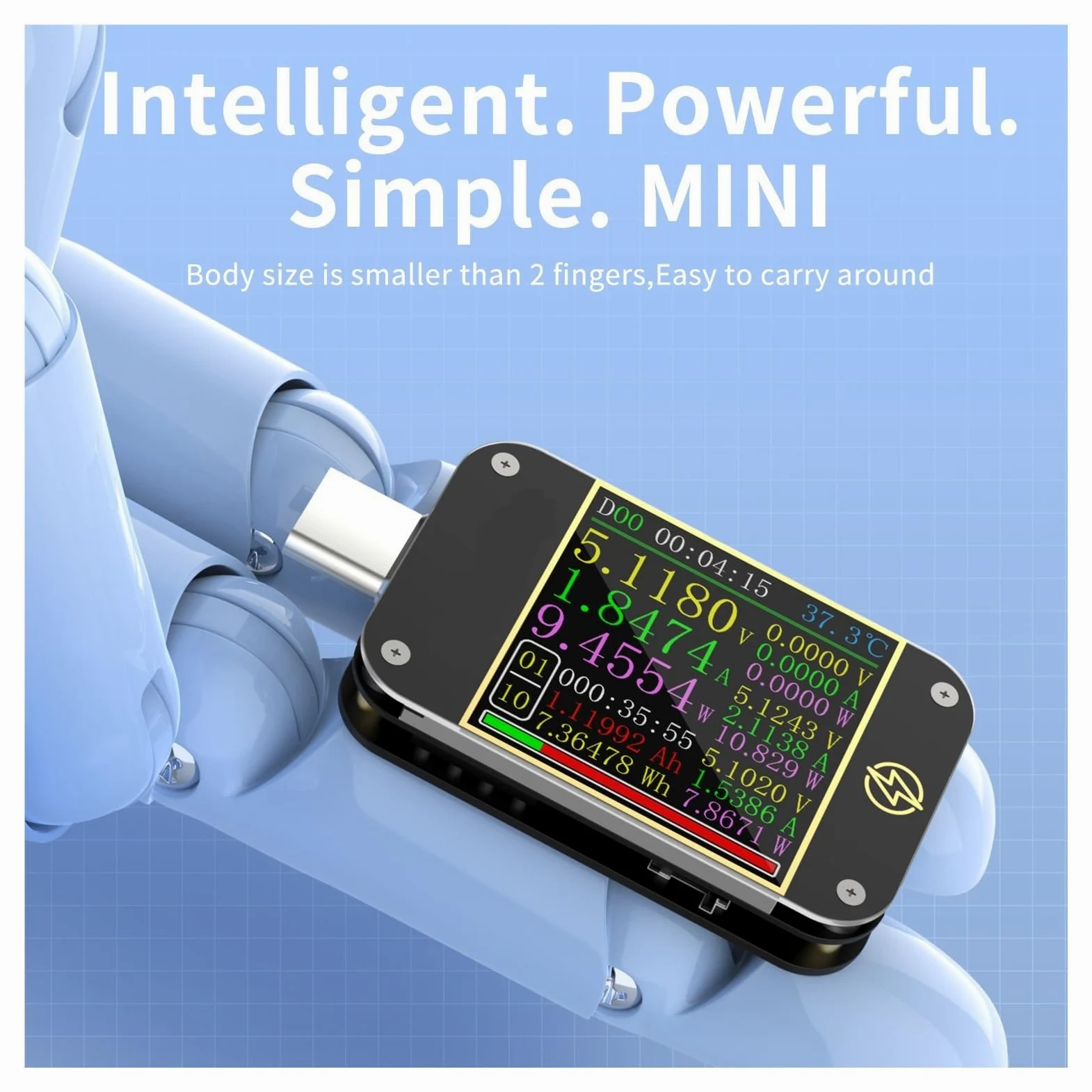 Tester USB Tester PD Typu C USB C Amperomierz Woltomierz Test Protokołu Szybkiego Ładowania Miernik Napięcia Typu C Z Oprogramowaniem Komputerowym(Tester)