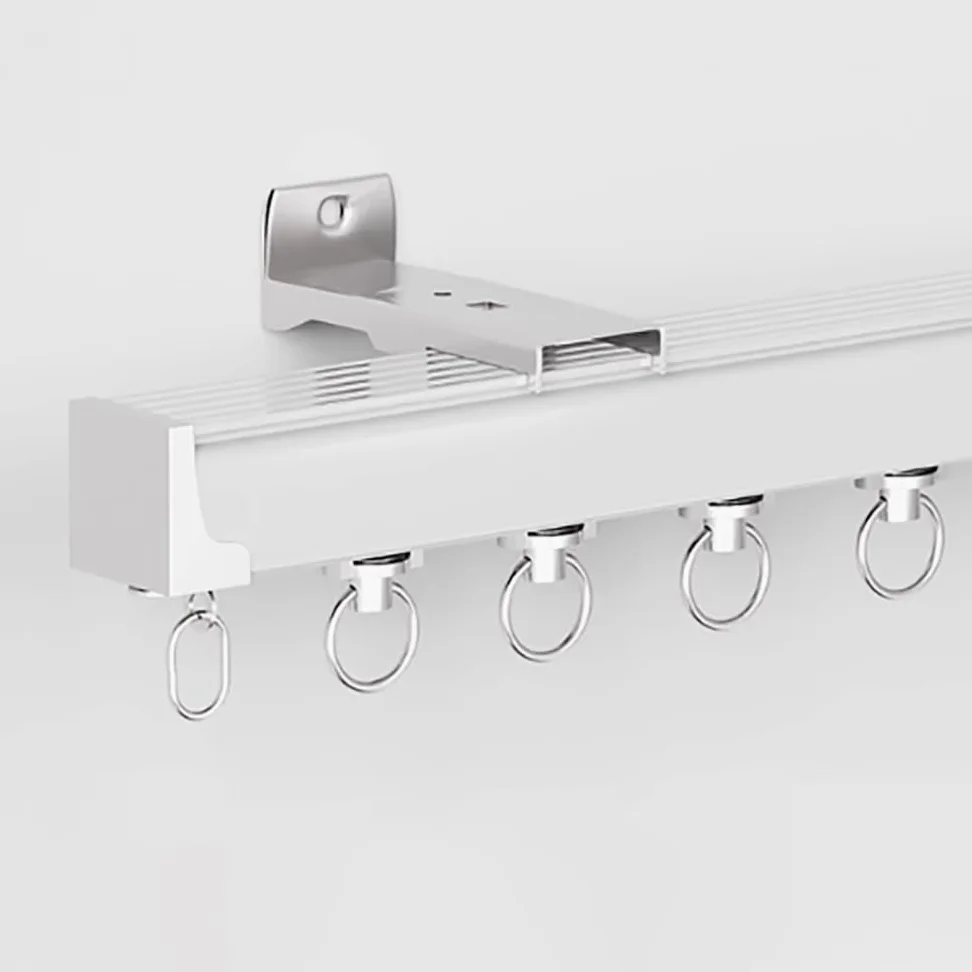 Drążek sufitowy 2,7 m-3,7 m - aluminiowy pręt ain do salonu, sypialni, prysznica, kampera, przegrody, nowoczesny biały design (1 m)