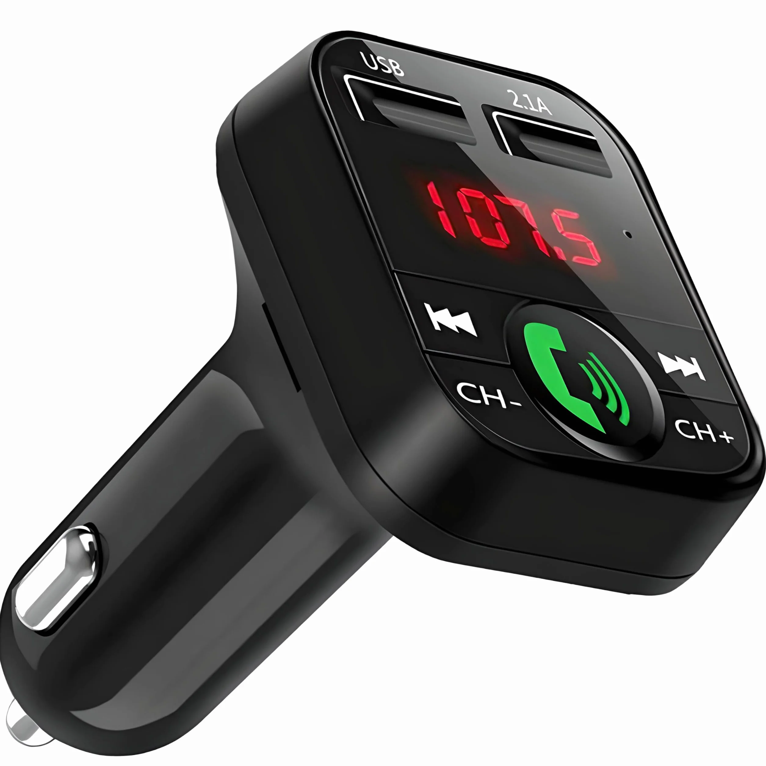 Retoo Bluetooth FM Transmiter z Dual USB, Czytnik SD TF, Wyświetlacz Cyfrowy, Zestaw Głośnomówiący, Samochodowy Adapter Audio