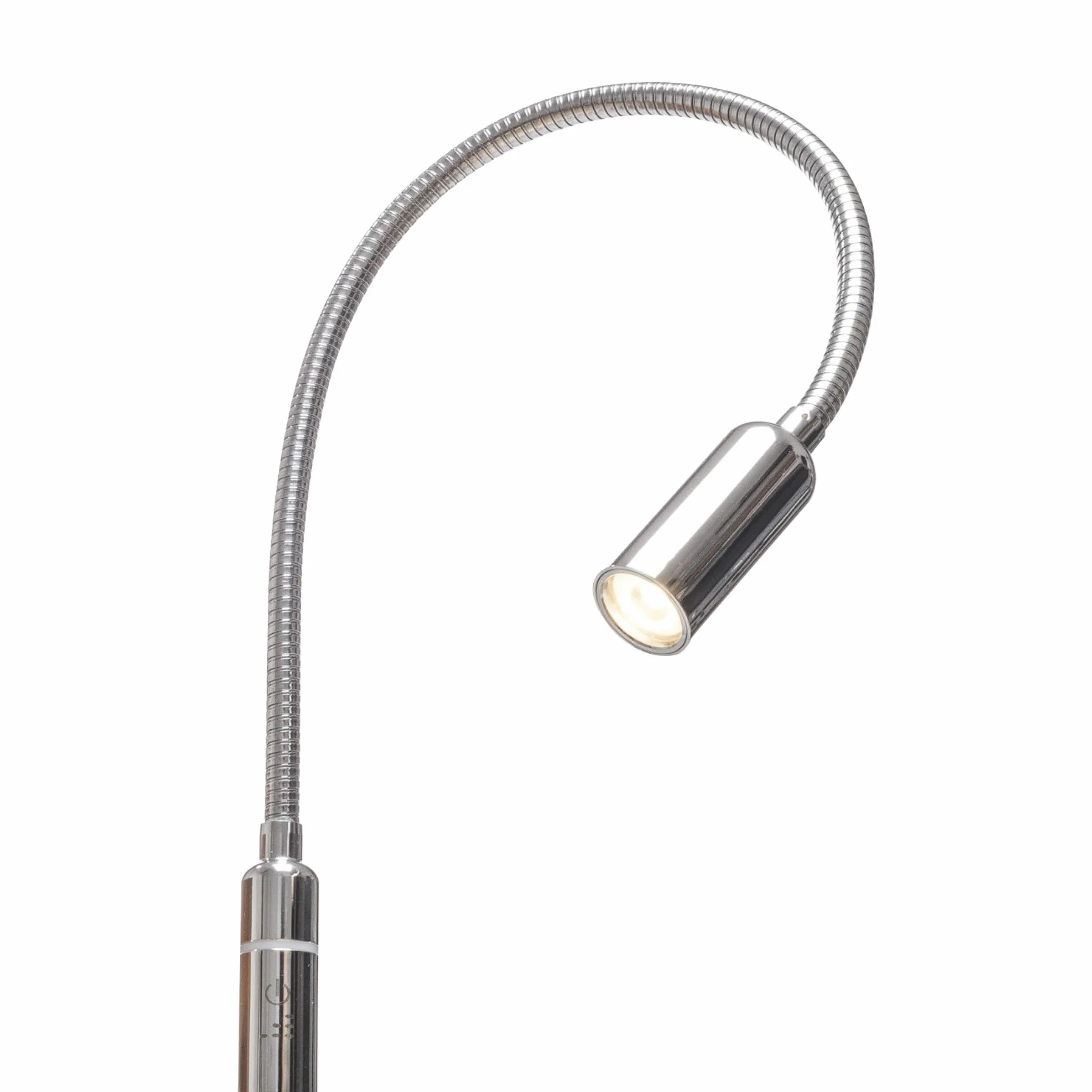 kalb Material für Möbel 3 W LED lampka do łóżka, ściemniana, lampka do czytania, lampka nocna, lampka do czytania, 1 szt. zestaw chrom