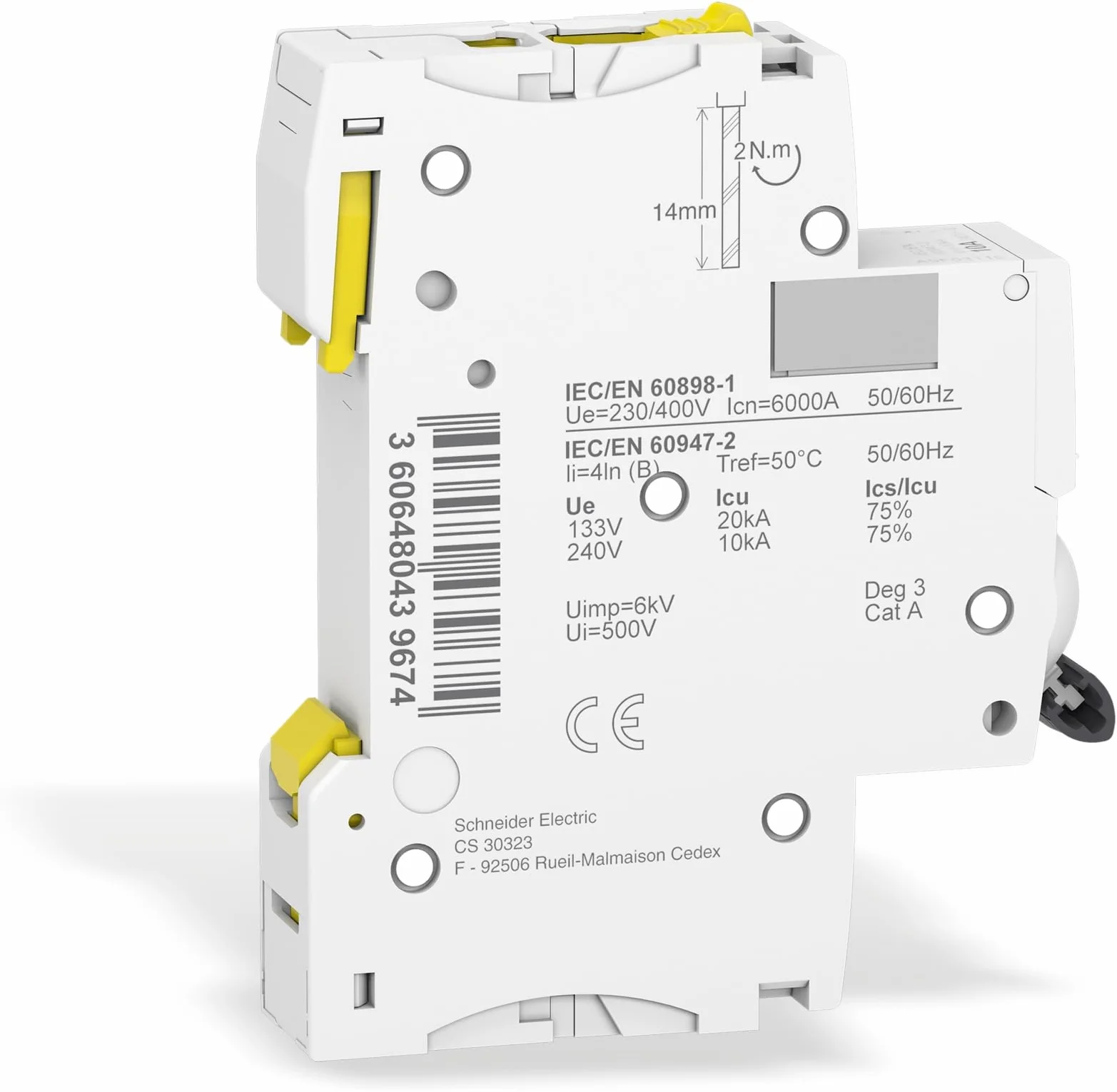 Schneider Electric Wyłącznik Nadprądowy Acti9 iC60N-B6-1 B 6A 1-Biegunowy