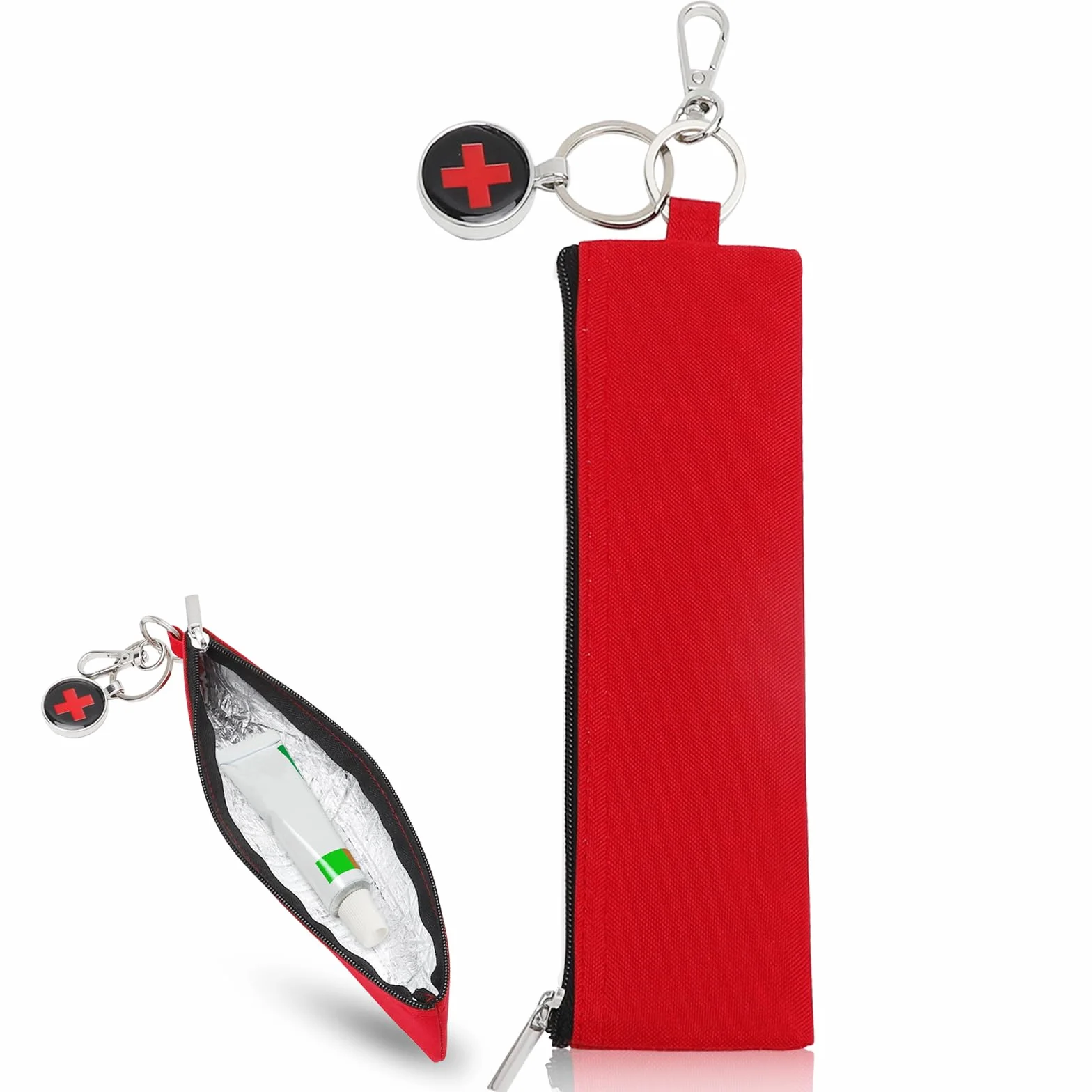 Torba chłodząca na leki, mini z zawieszką w sytuacjach awaryjnych – izolowana torba na leki na podróż, plecak, samolot – torba Epipen z karabińczykiem na insulinę, leki dla alergików, cukrzyków