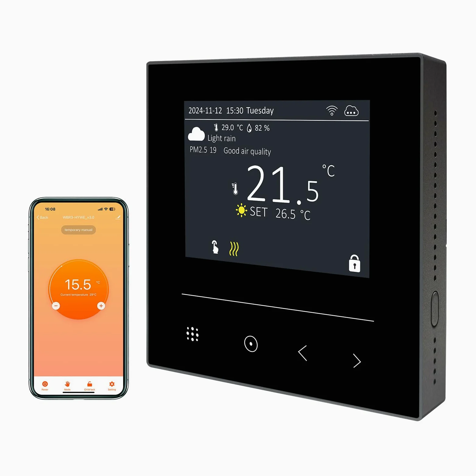 KETOTEK Inteligentny termostat do ogrzewania podłogowego i bojlera, termostat chronotowy Smart Life/Tuya, WiFi, cyfrowy programowalny, termostat pokojowy, kompatybilny z Alexa
