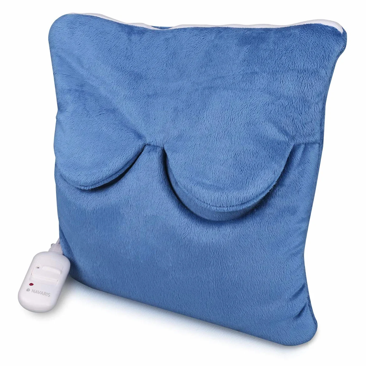 Navaris 2 w 1 elektryczna poduszka grzewcza i ogrzewacz stóp – 38 x 38 cm, 2 poziomy ciepła, 45 W, nadaje się do prania, poduszka rozgrzewająca na plecy, kark, ramiona, stopy, kolor niebieski (Diamond