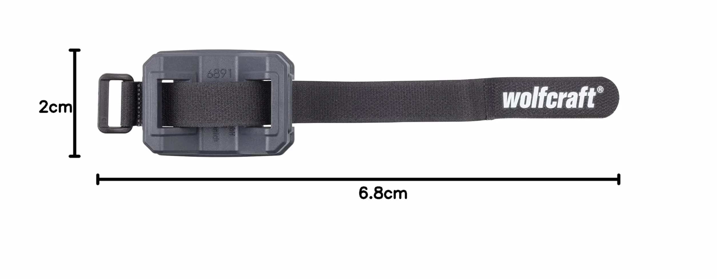 wolfcraft Uchwyt węża do odkurzacza I 6891000, kompatybilny z otworami 20 mm, regulowany pasek na rzepy, czarny