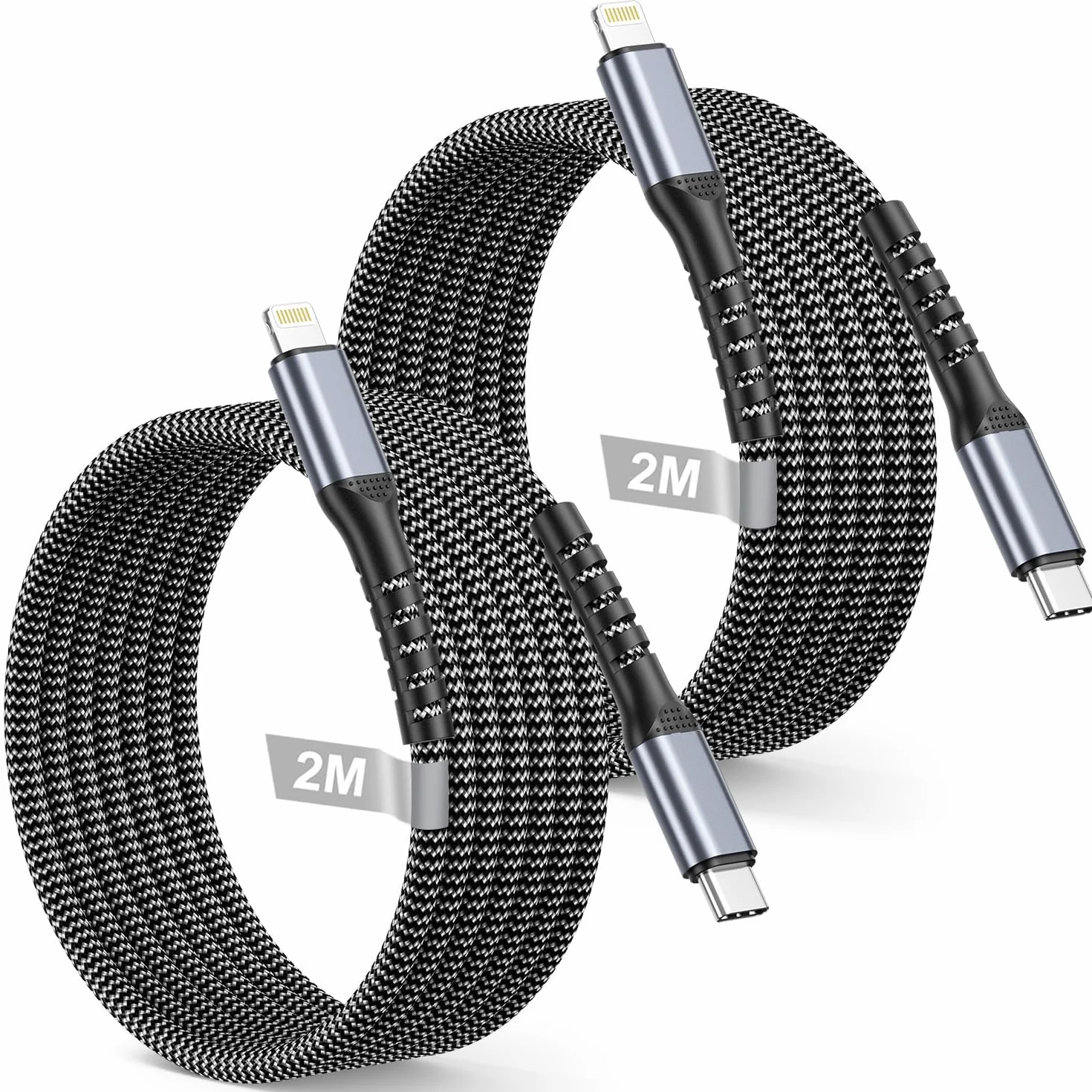 Kabel USB C do Lightning 2m zestaw 2szt,certyfikat MFi kabel do ładowania iPhone'a USB C do Lightning kabel do ładowania do iPhone'a 14/13/12/11/Pro/Pro Max/Mini/XR/XS/XS Max/X/8/7/6/6s/Plus/iPad
