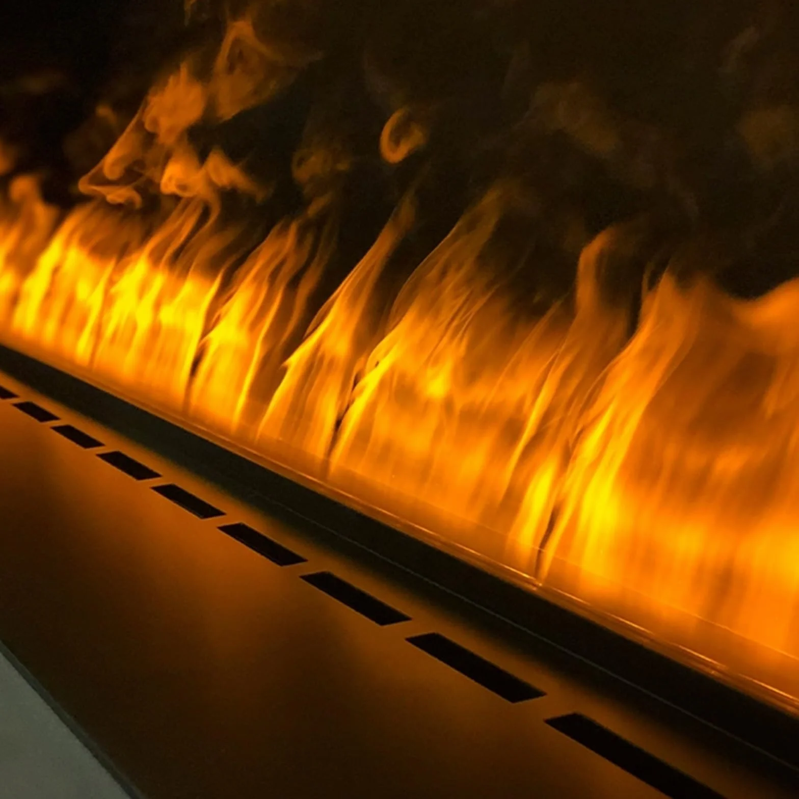 Dekoracyjny Kominek Elektryczny para Wodna Kominek Nawilżacz z Płomieniem Atomizującym 3D, Ultracienkim Panelem o Grubości 3mm, Nie Nagrzewający Się(160cm)