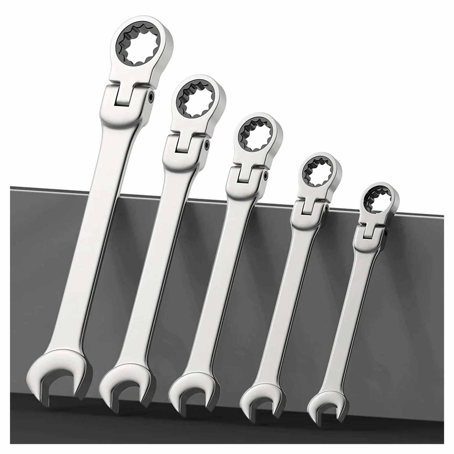 Zestaw Kluczy Zestaw Kluczy Płasko-oczkowych Z Grzechotką 6-23 Mm, Metryczny, Główka Elastyczna, Klucz Grzechotkowy, Stal Chromowo-wanadowa(12pcs)
