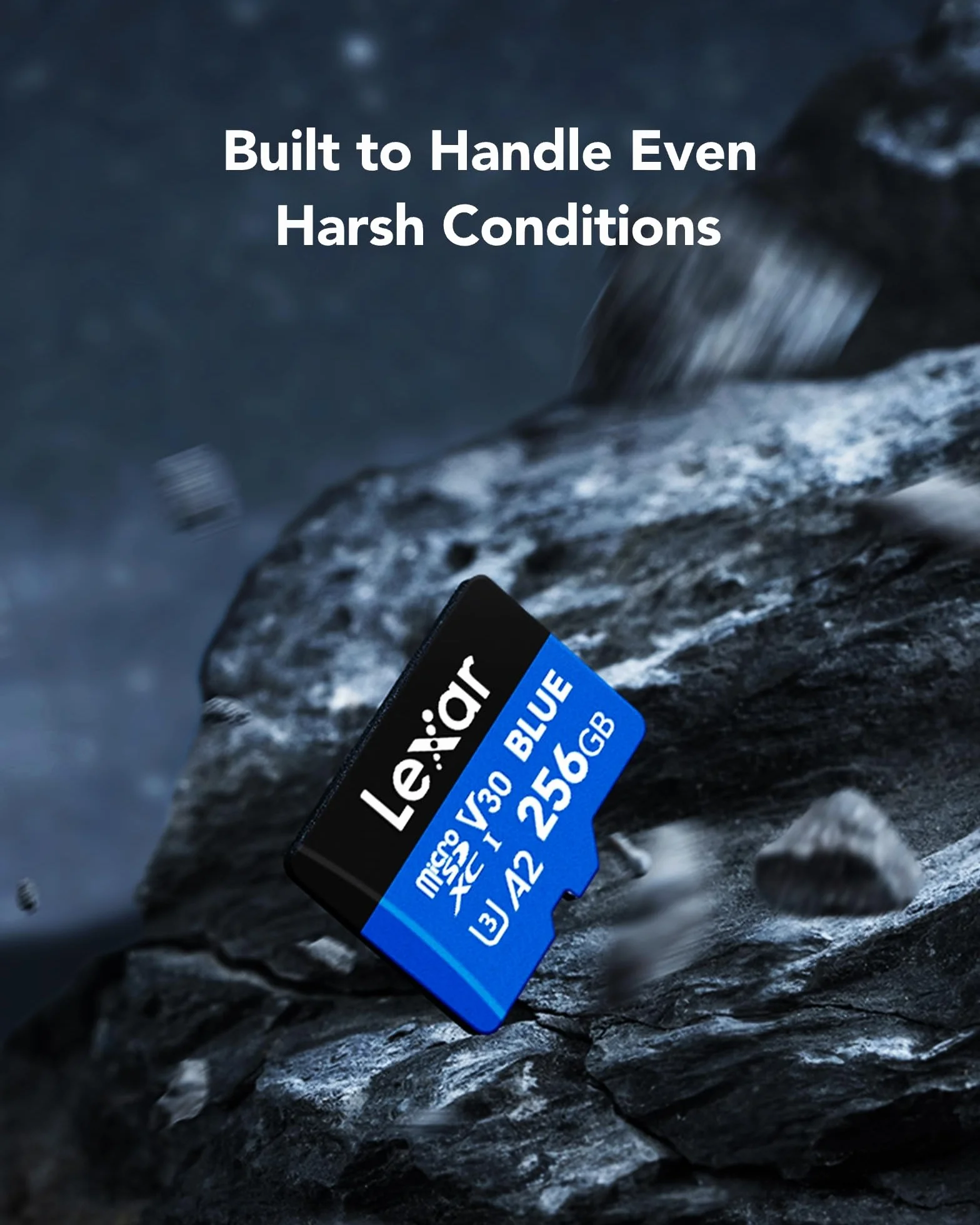 Lexar Karta Micro SD Niebieska 256GB, do 160 MB/s Odczyt, karta microSDXC UHS-I, Klasa 10, U3, V30, A2, Full-HD i 4K Wideo, karta pamięci wysokiej prędkości dla smartfonów/tabletów/kamer akcji