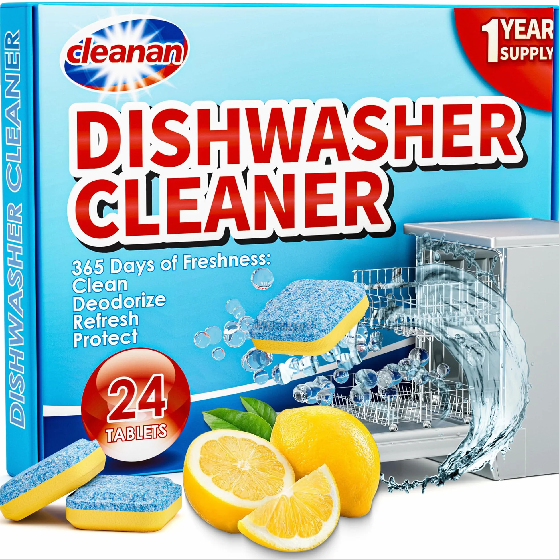 Dishwasher mycie w zmywarce – zestaw 24 kapsułek odkamieniających i odświeżających, głębokie czyszczenie do zmywarki, naturalne składniki