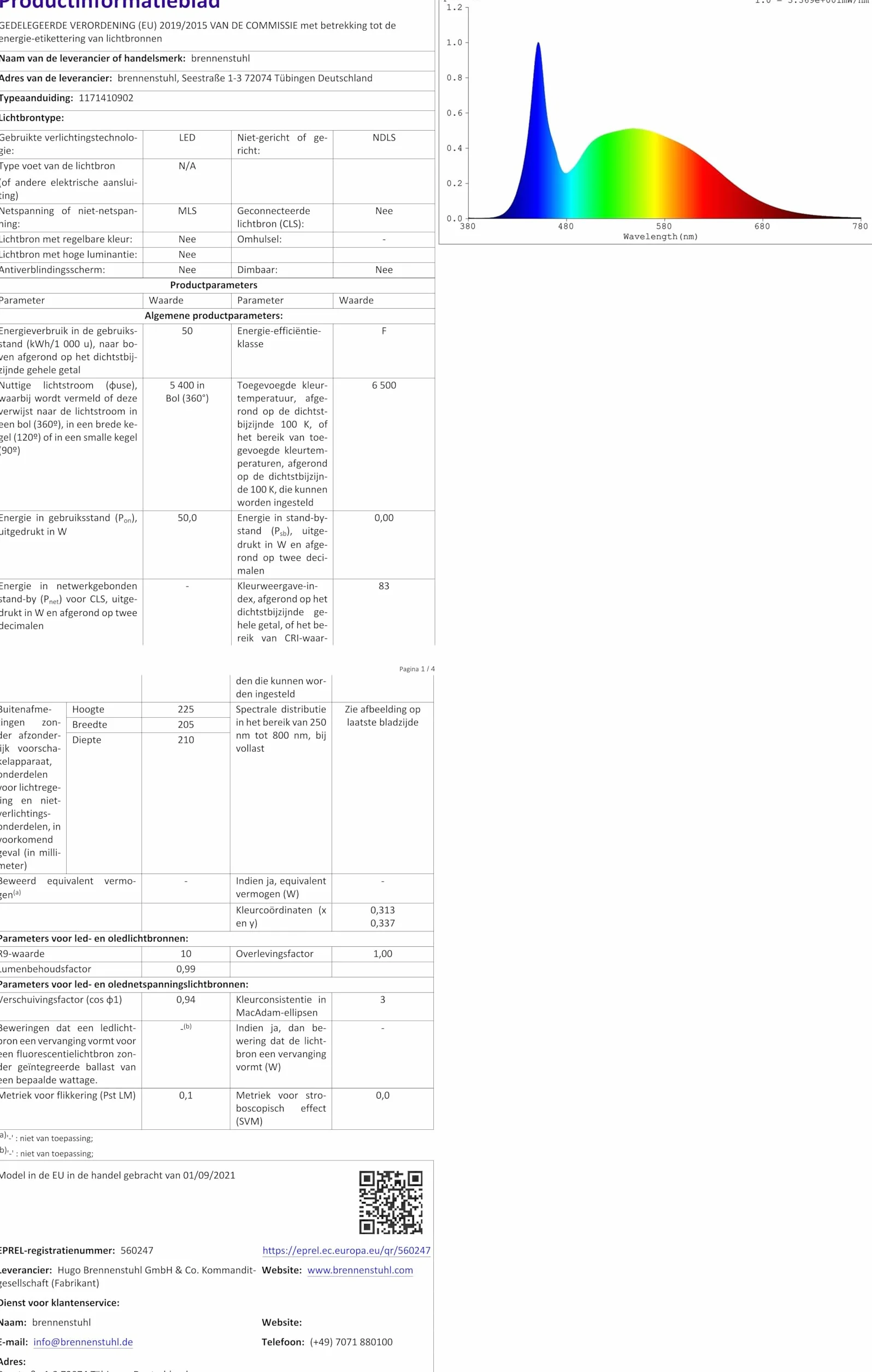 Brennenstuhl mobilny reflektor LED 360° / reflektor budowlany LED 50W (reflektor roboczy 5400lm, kabel 5 m i bryzgoszczelne gniazdo z samozamykającą się pokrywą, IP54), 1171410902