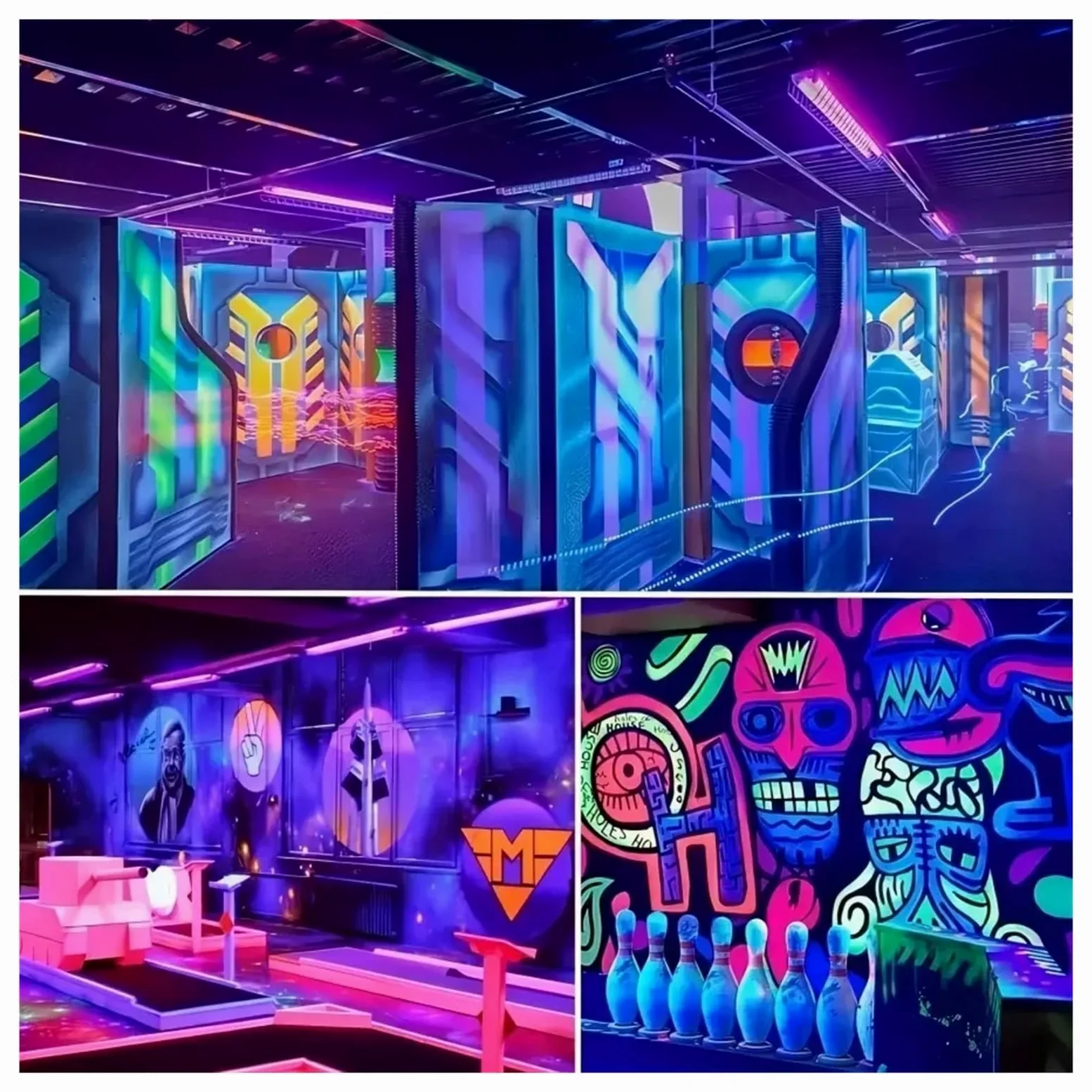 1/2 szt. listwy świetlnej UV do pokoju, szafki, świąteczne dekoracje na Halloween, plakat z farbą do ciała, fluorescencyjny gobelin, świecąca impreza Powszechnie stosowane(2Pcs)
