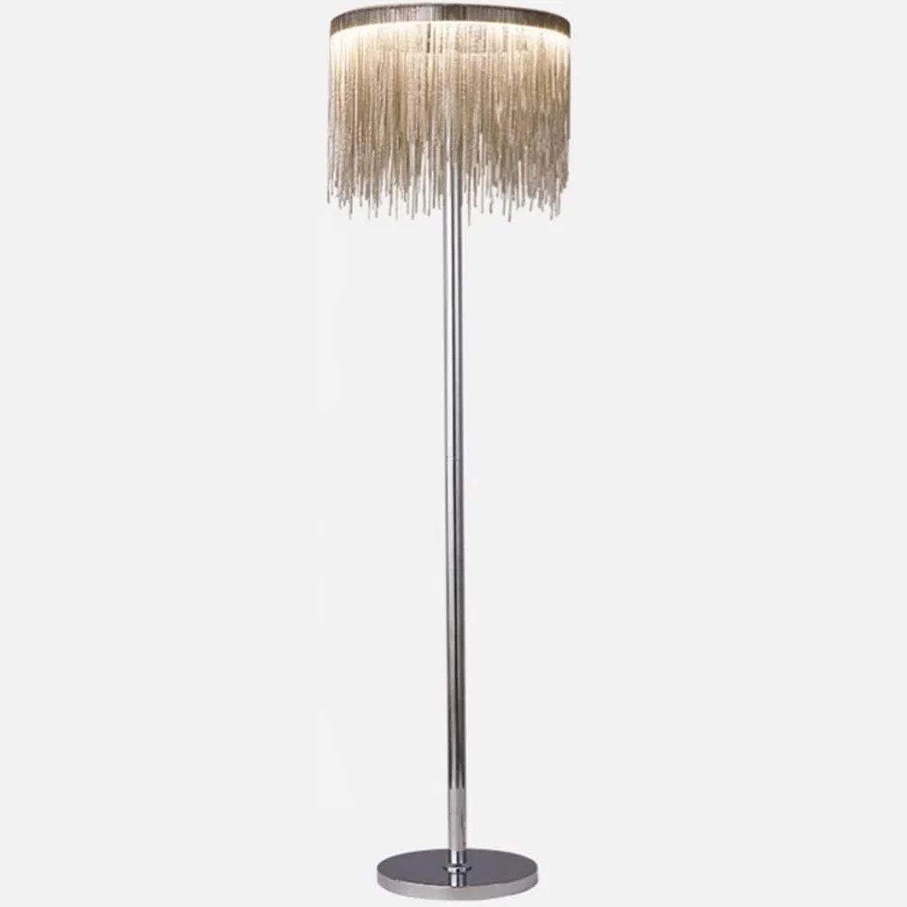 Luksusowa lampa podłogowa, wysoka lampa słupowa, metalowa podstawa, lampa podłogowa z frędzlami, lampa podłogowa, lampa do czytania do salonu sypialni lampa narożna Doskonały wybór (A)